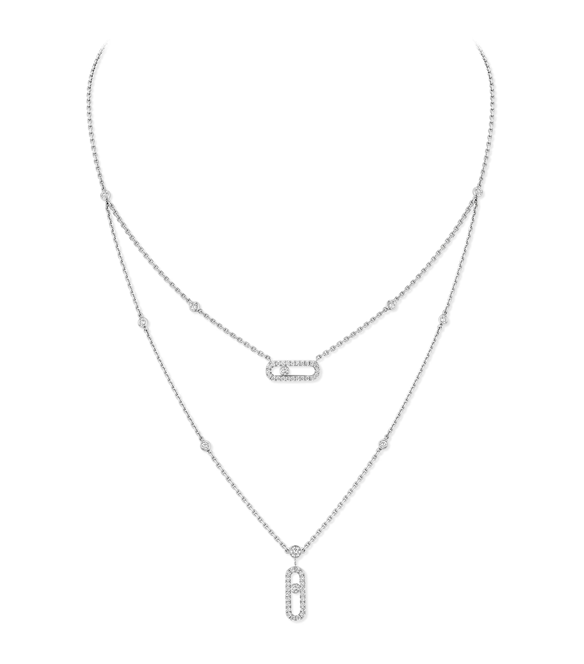 Move Uno White Gold and Diamond Pavé Necklace (0.60ct)