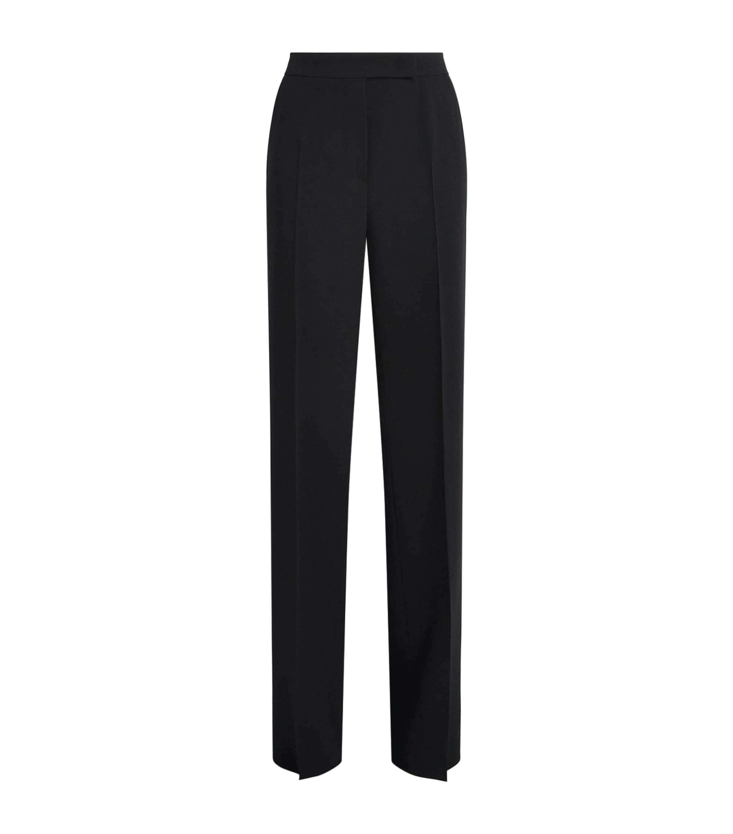 Max Mara Womens Virgin Wool Palazzo Trousers Black