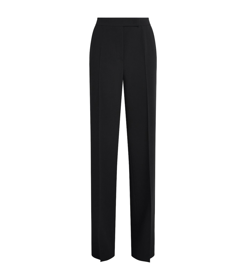 Max Mara Womens Virgin Wool Palazzo Trousers Black