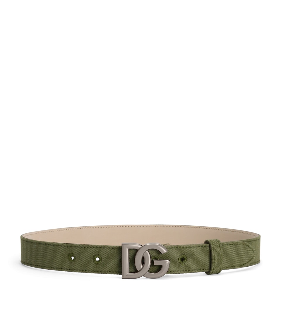 Dolce&Gabbana Kids Canvas Belt Green/green