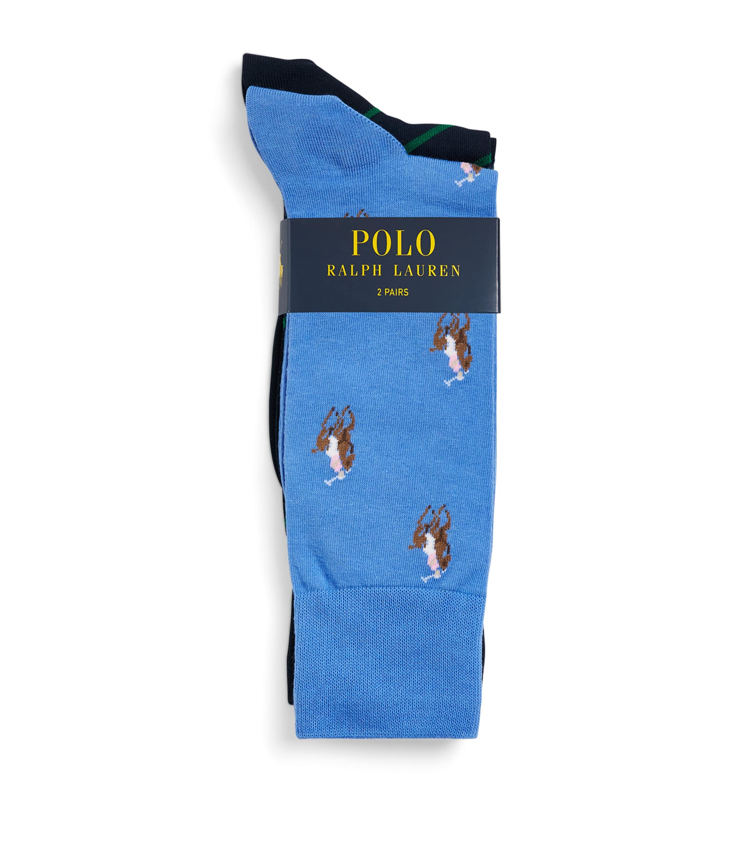Cotton-Blend Polo Pony Socks (Pack of 2)