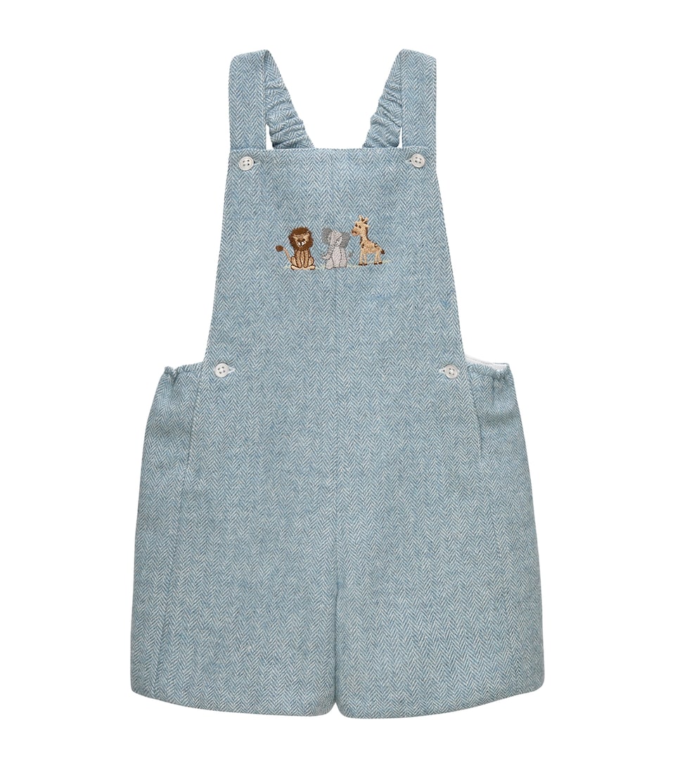 Trotters Lion Alfie Dungarees (3-24 Months) Pale Blue