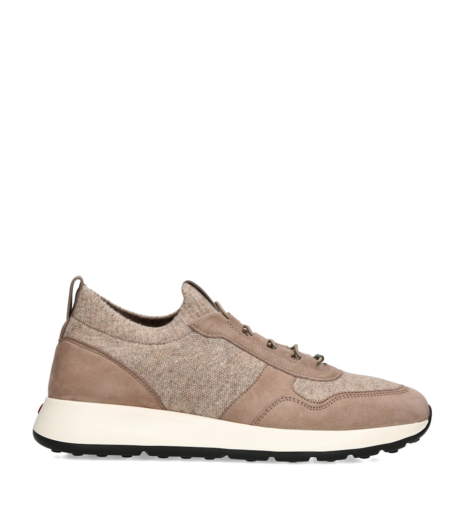 Tod's Suede-Knit Sportivo 79k Sneakers Taupe