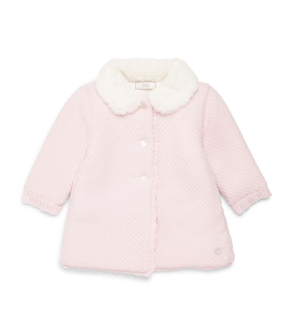 Paz Rodriguez Wool Knitted Coat (1-36 Months) Light Pink