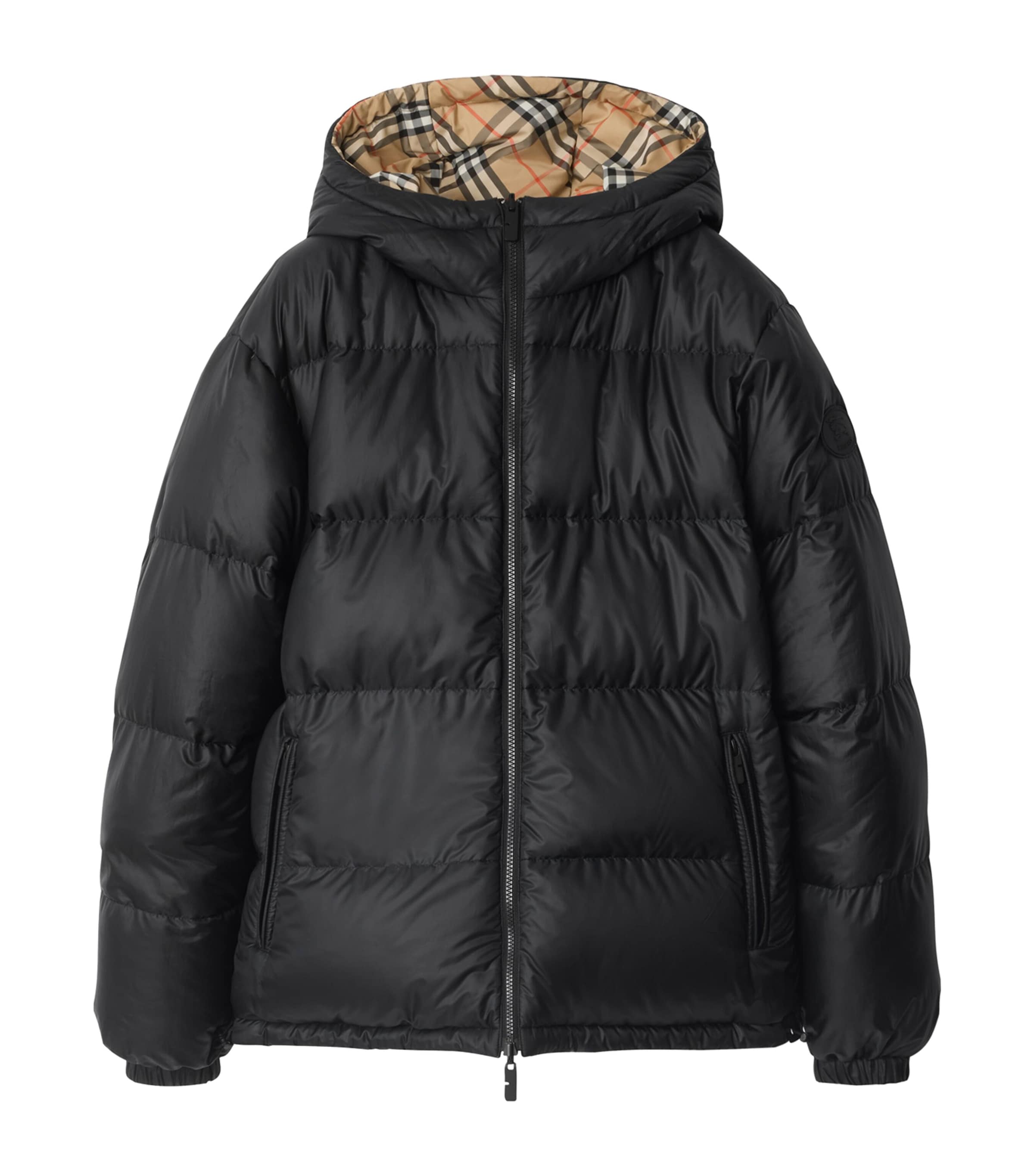 Down Reversible Check Puffer Jacket