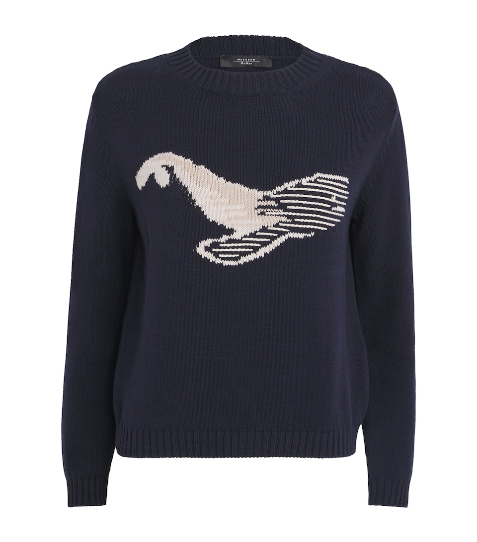 Cotton-Blend Whale-Jacquard Sweater