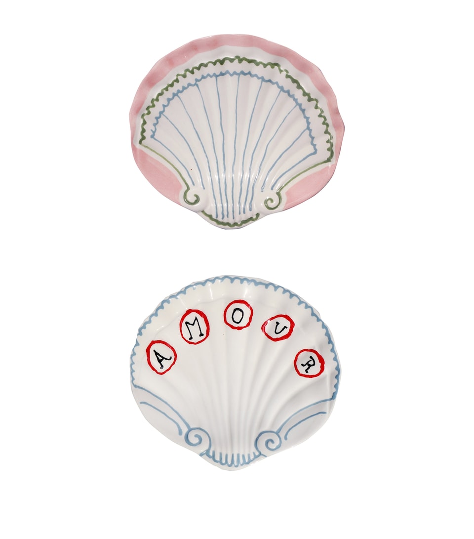 Set of 2 Amour Shell Trinket Trays (12cm)