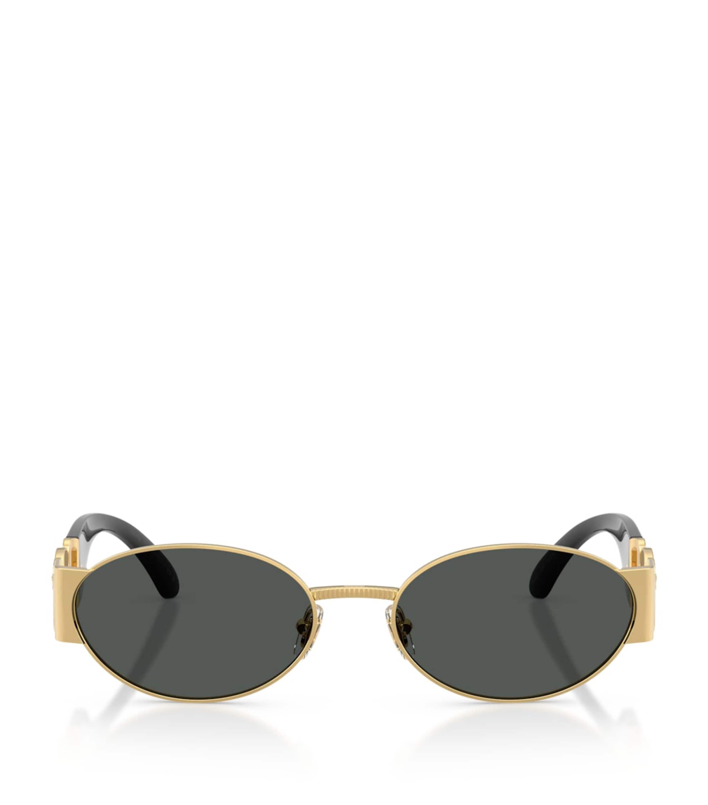Versace Steel Oval Sunglasses Gold