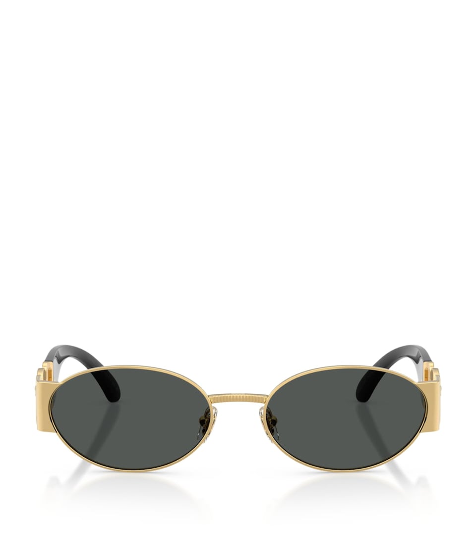Versace Steel Oval Sunglasses Gold