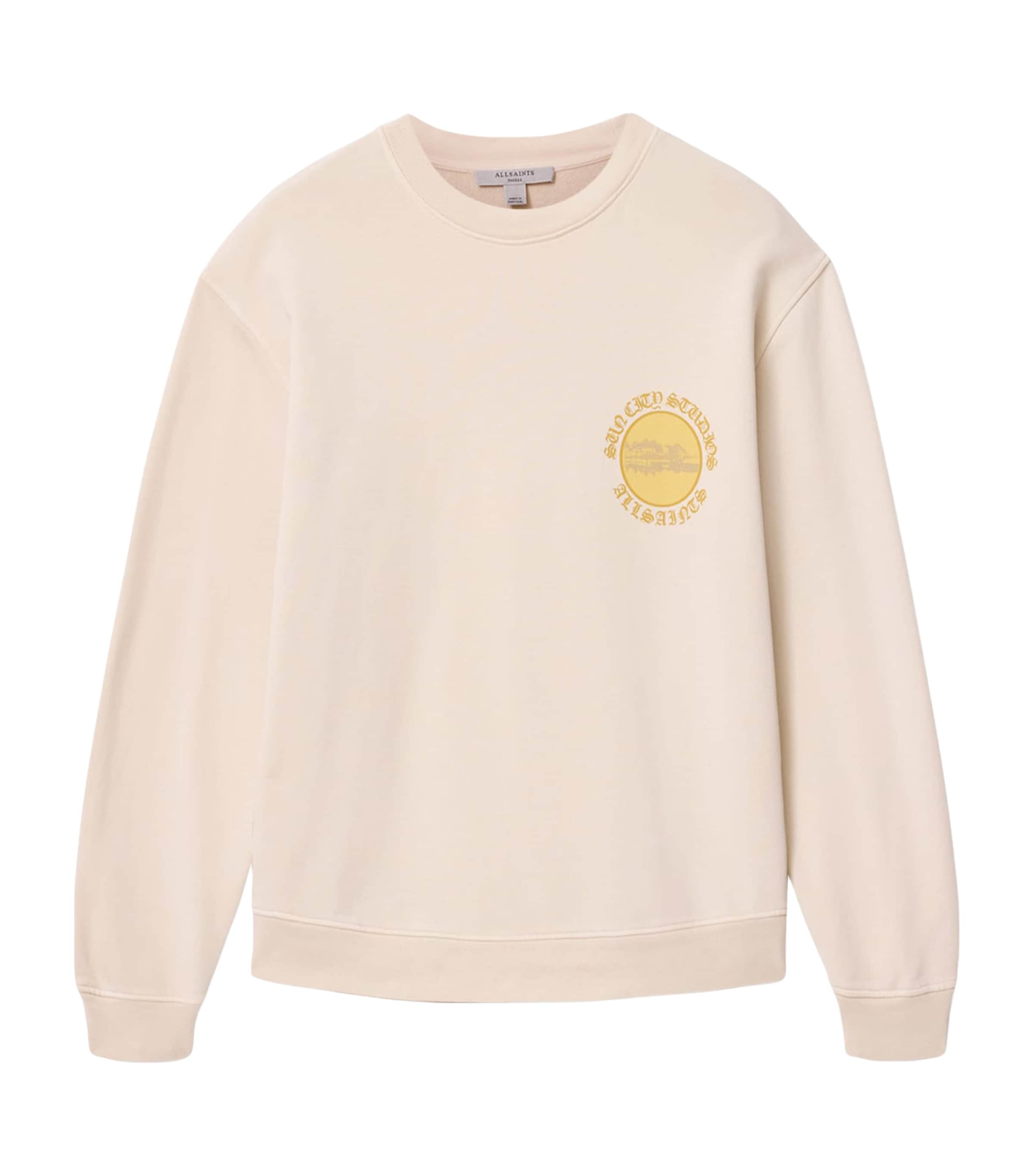 AllSaints Womens Organic Cotton Etta Sweatshirt Birch White