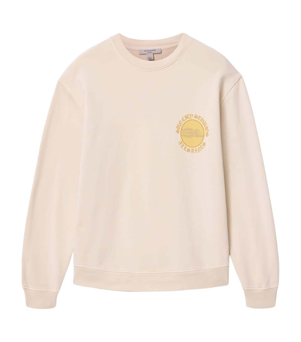 AllSaints Womens Organic Cotton Etta Sweatshirt Birch White