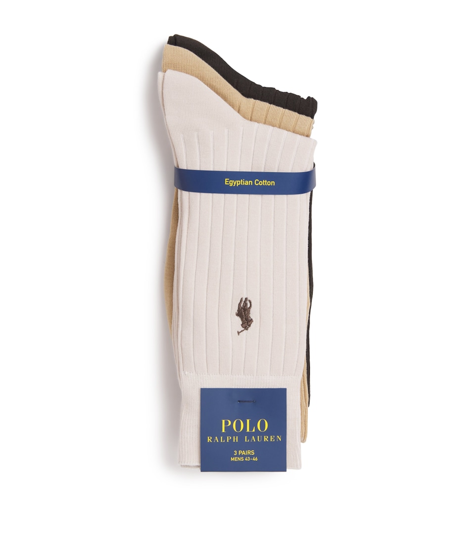 Rib-Knit Polo Pony Socks (Pack of 3)