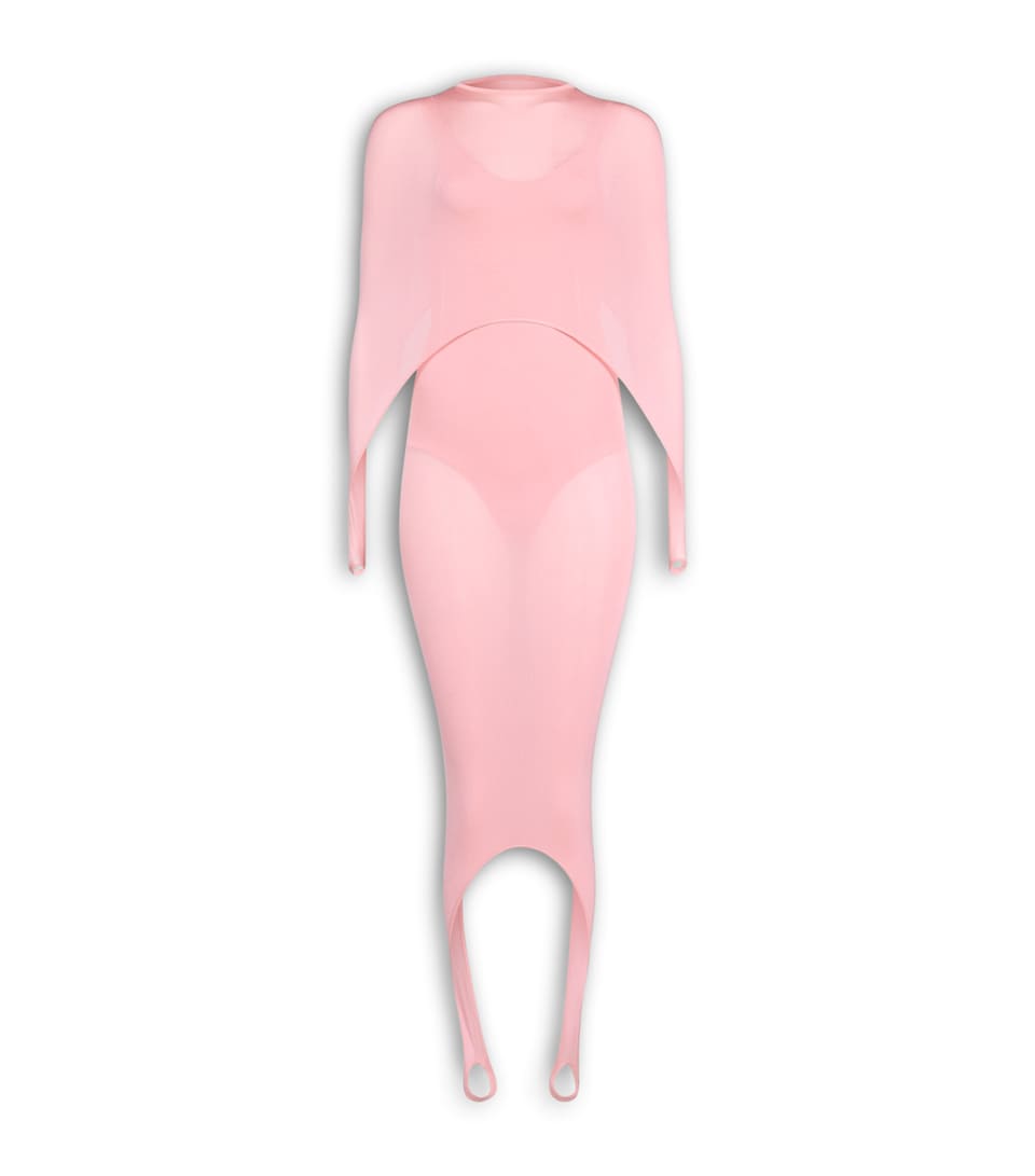 Alaïa Womens Silk-Blend Batwing Midi Dress Candy