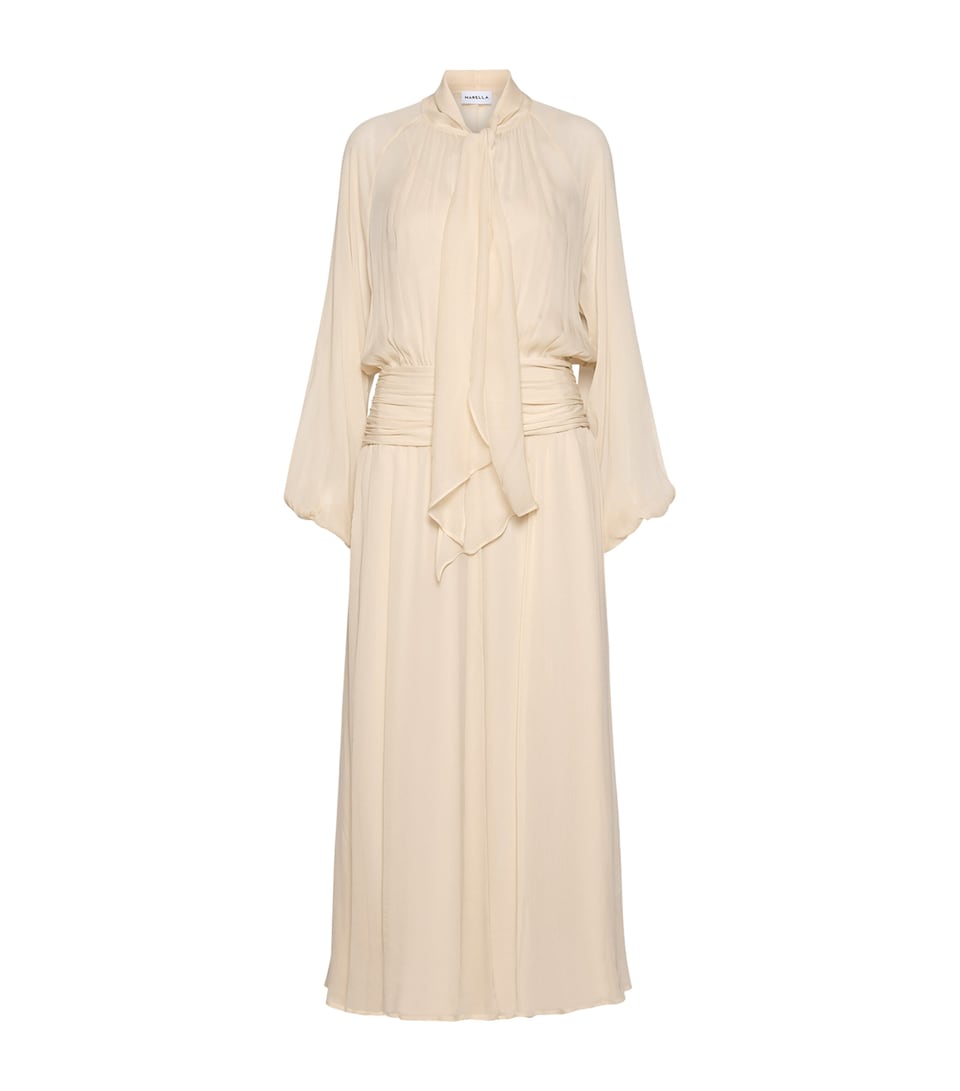 Marella Womens Tie-Detail Maxi Dress Sand