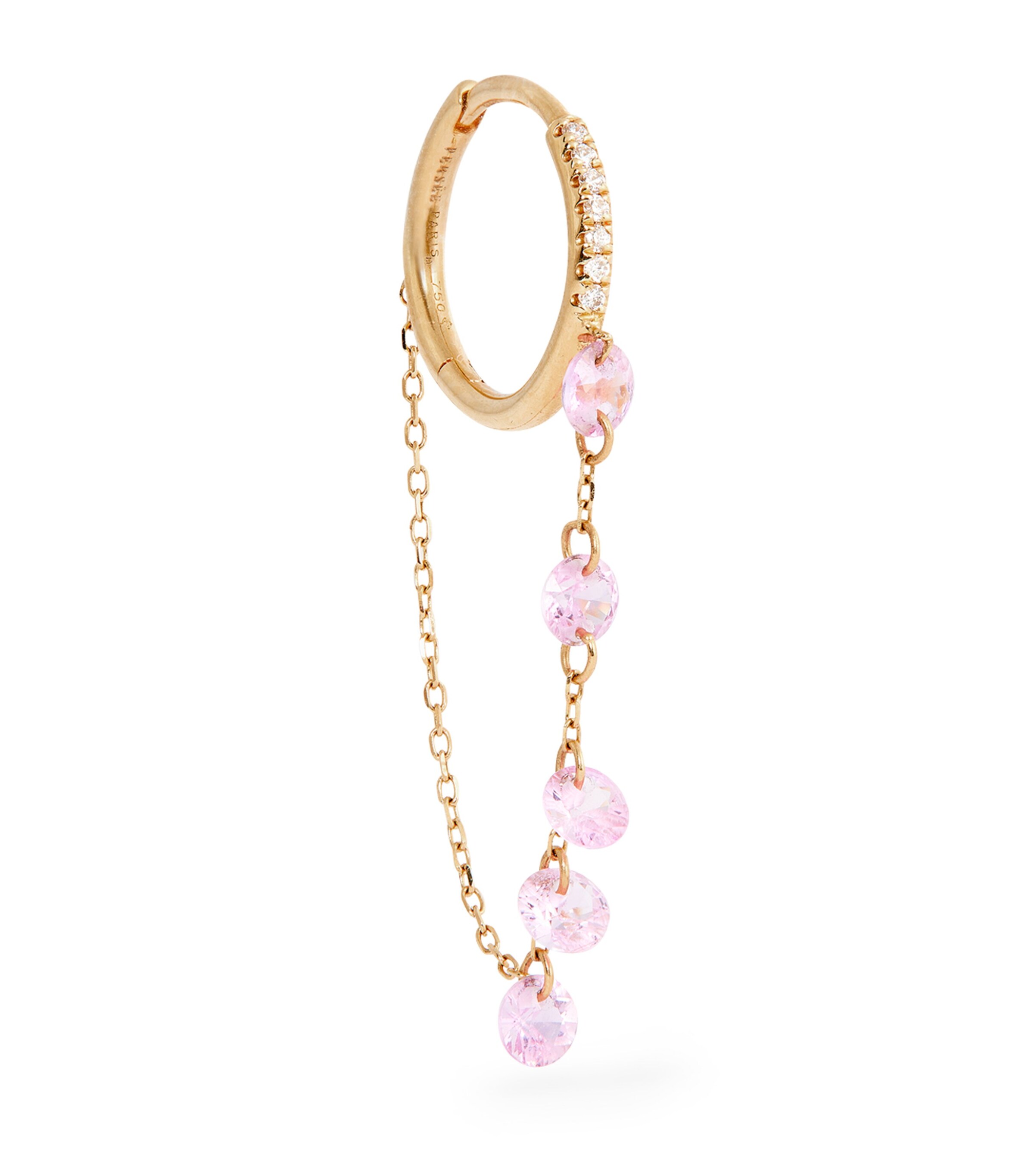 Persée Yellow Gold, Diamond and Sapphire Danaé Single Earring Pink