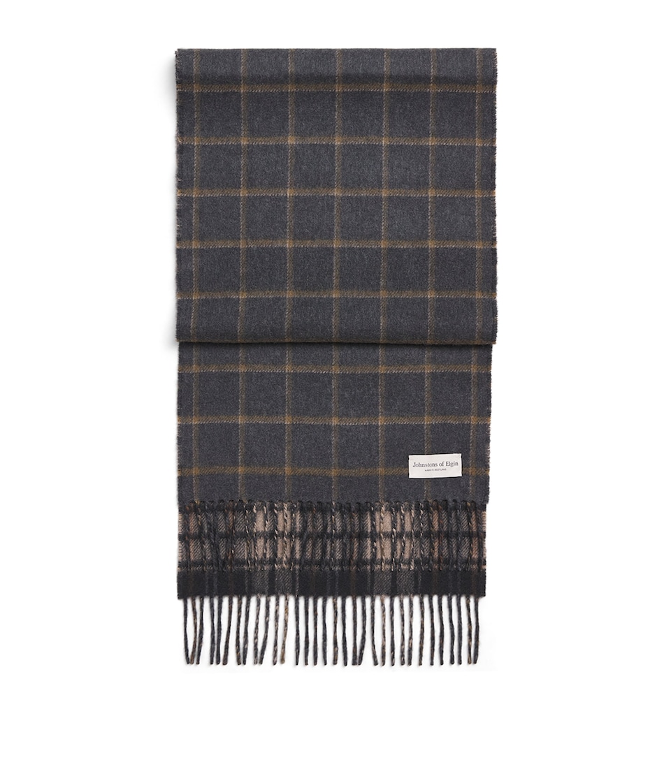 Johnstons Of Elgin Cashmere Double-Face Scarf Charcoa/otter