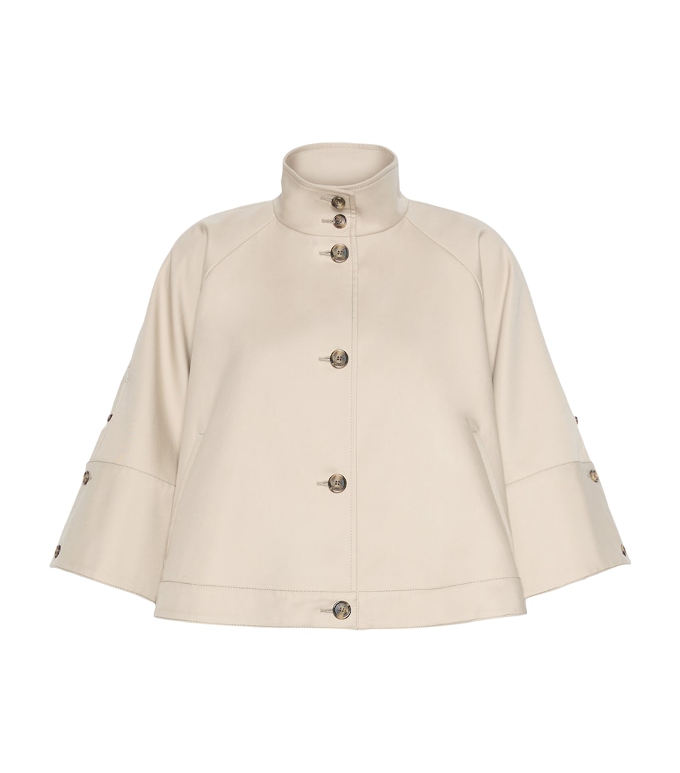 Max Mara Womens Cotton Cropped Jacket Stone