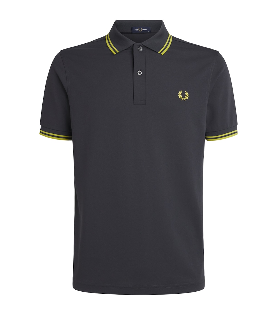 Fred Perry Mens Piqué Logo Tennis Polo Shirt Anchor Grey