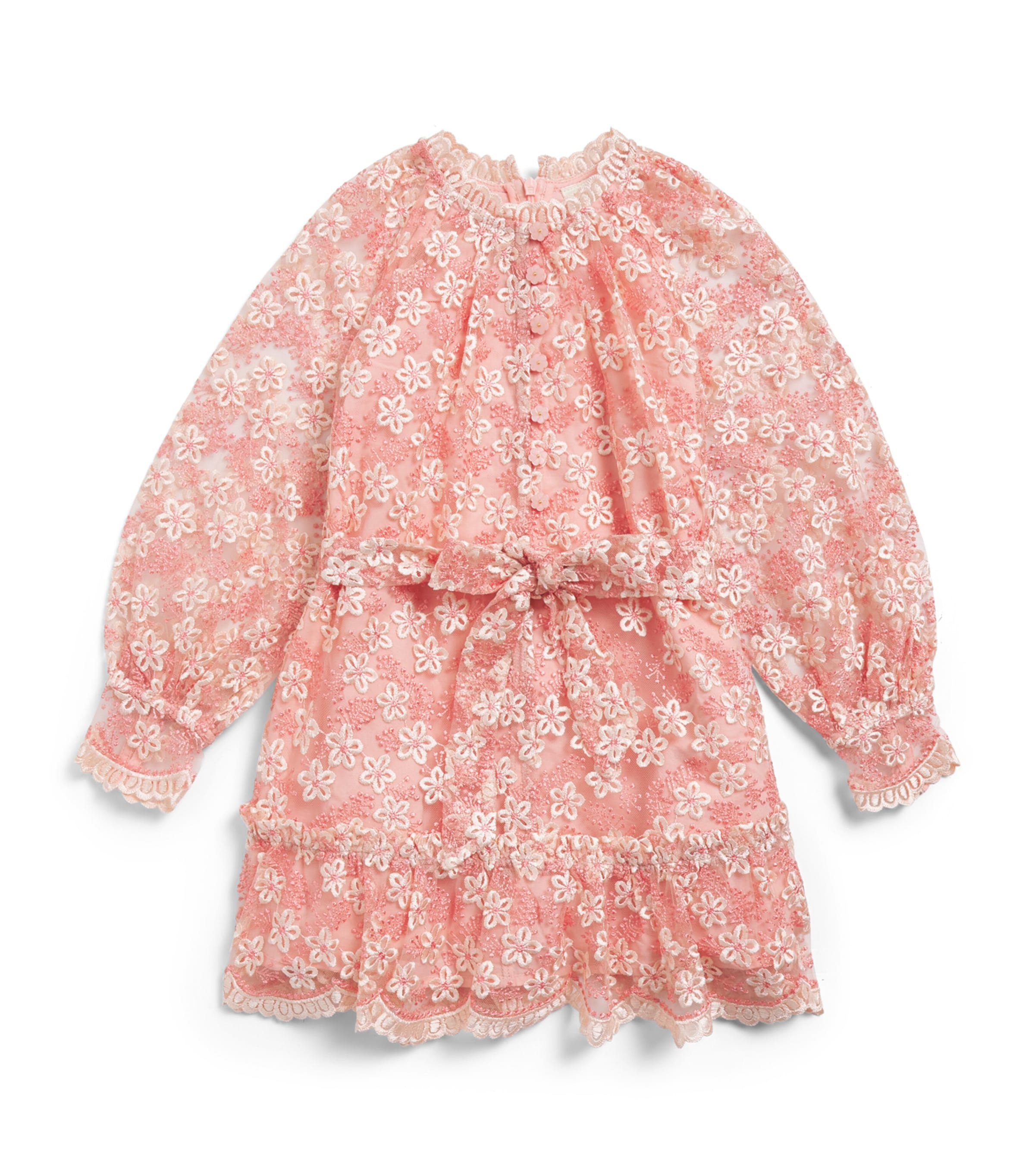 MARLO Cotton Floral Embroidery Julia Dress (3-14 Years) Peach