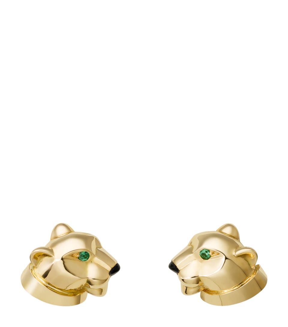 Yellow Gold, Tsavorite and Onyx Panthère de Cartier Earrings