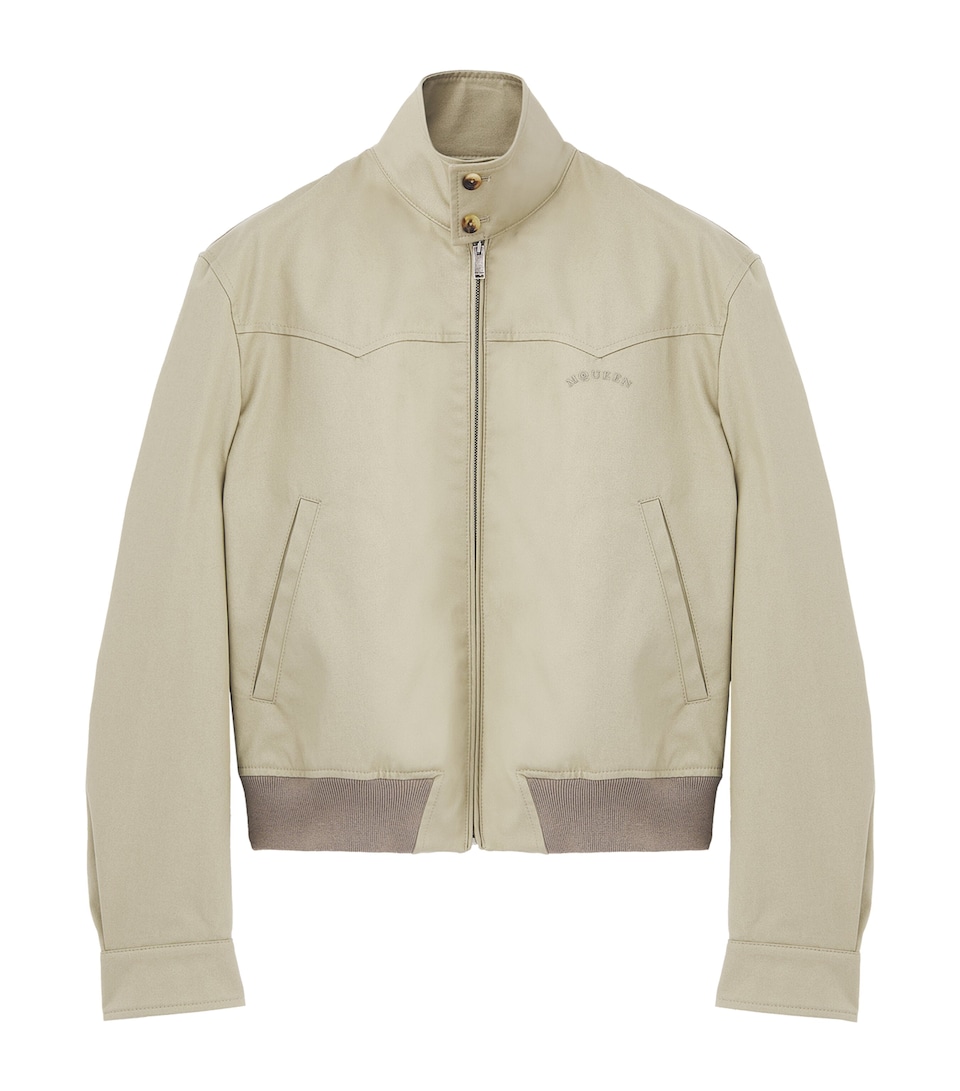 Cotton Cropped Harrington Jacket