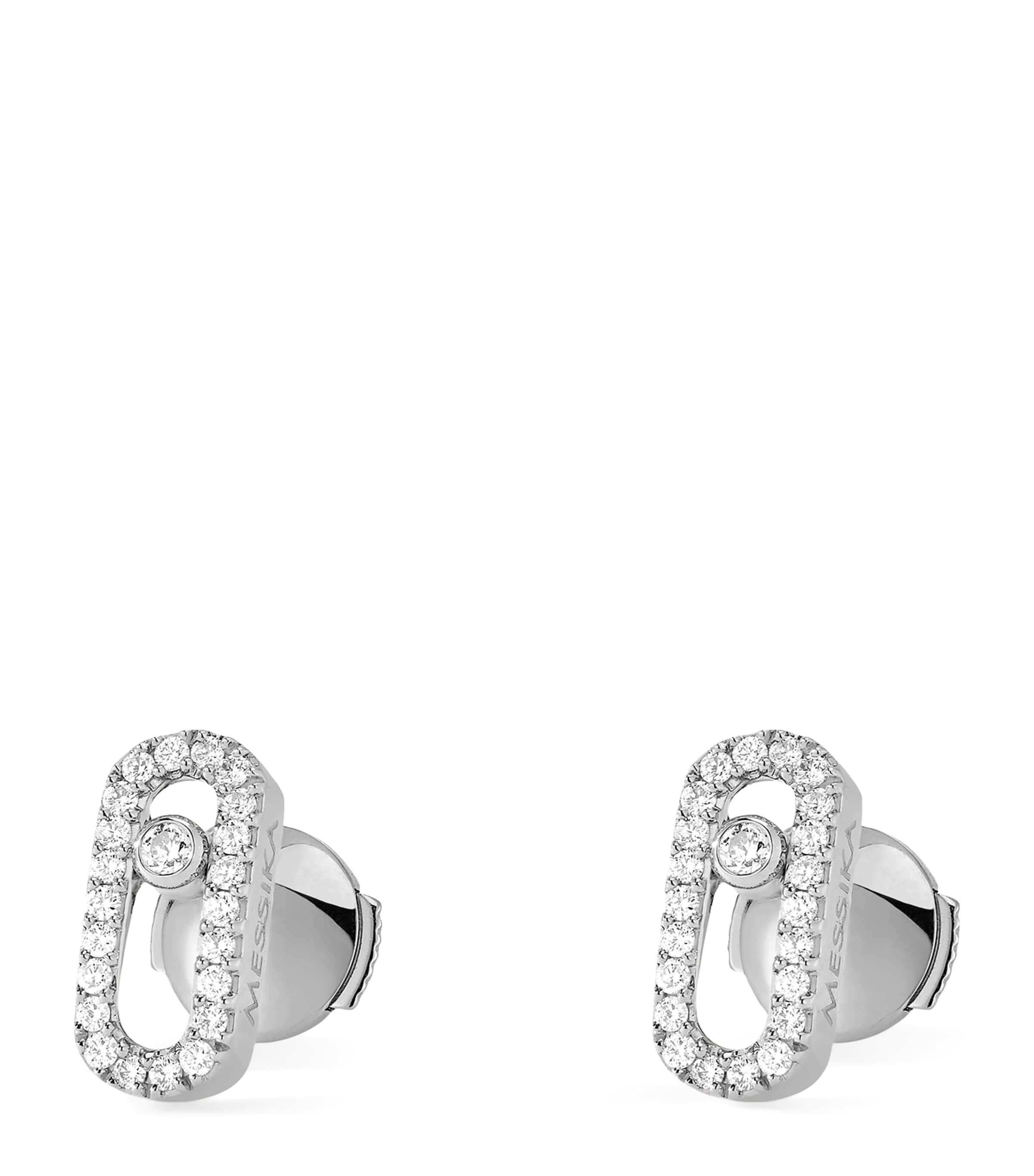 White Gold and Diamond Move Uno Stud Earrings