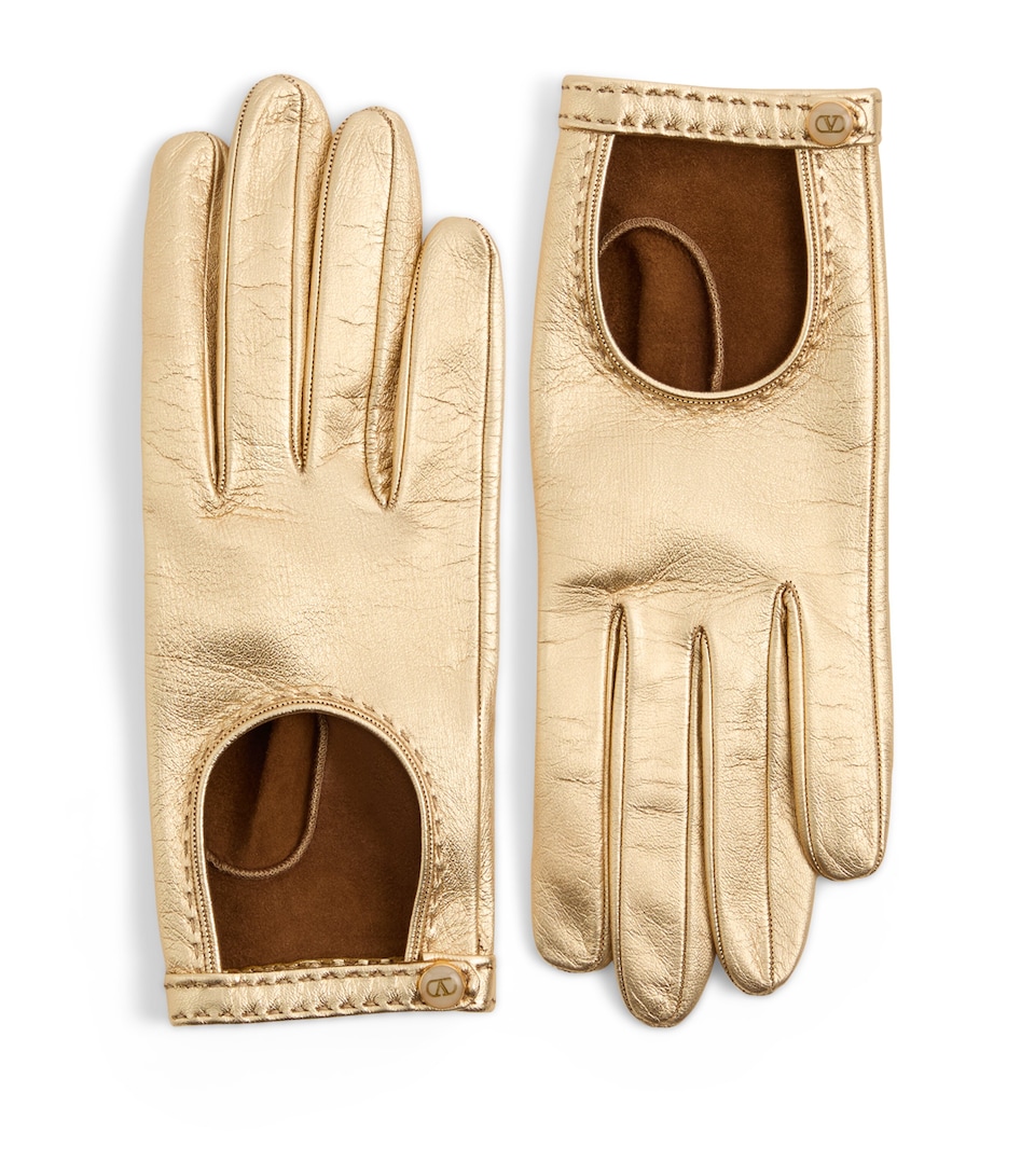 Leather VLogo Signature Driver Gloves
