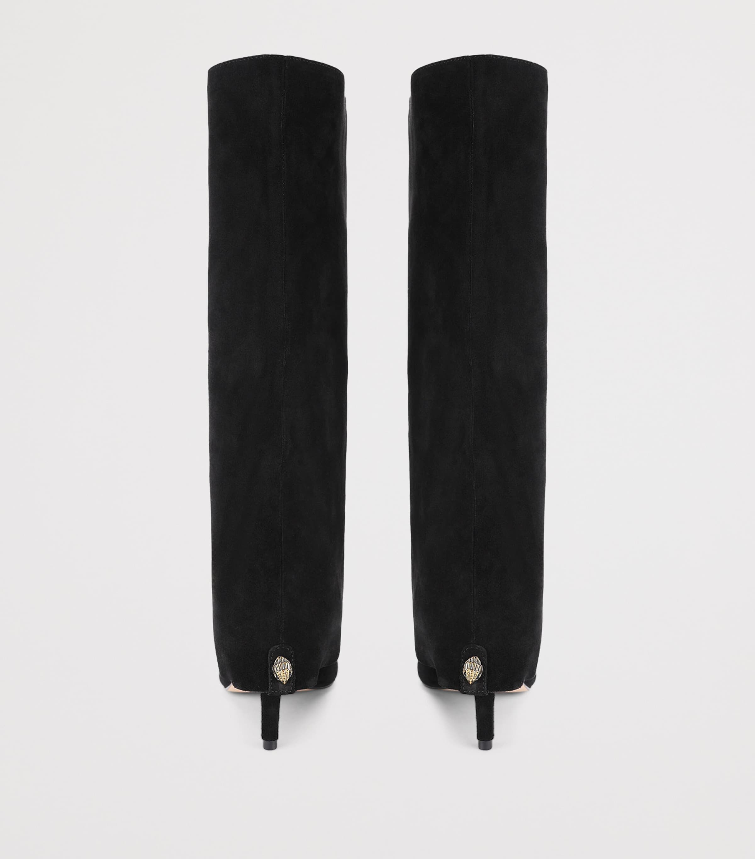 Kurt Geiger London Suede Mansion Fold Heeled Boots 90 Black