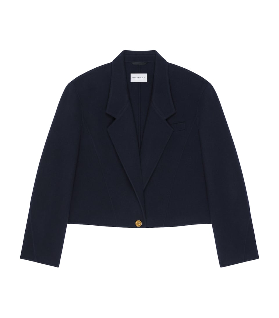Givenchy Womens Wool-Cashmere Cropped Blazer