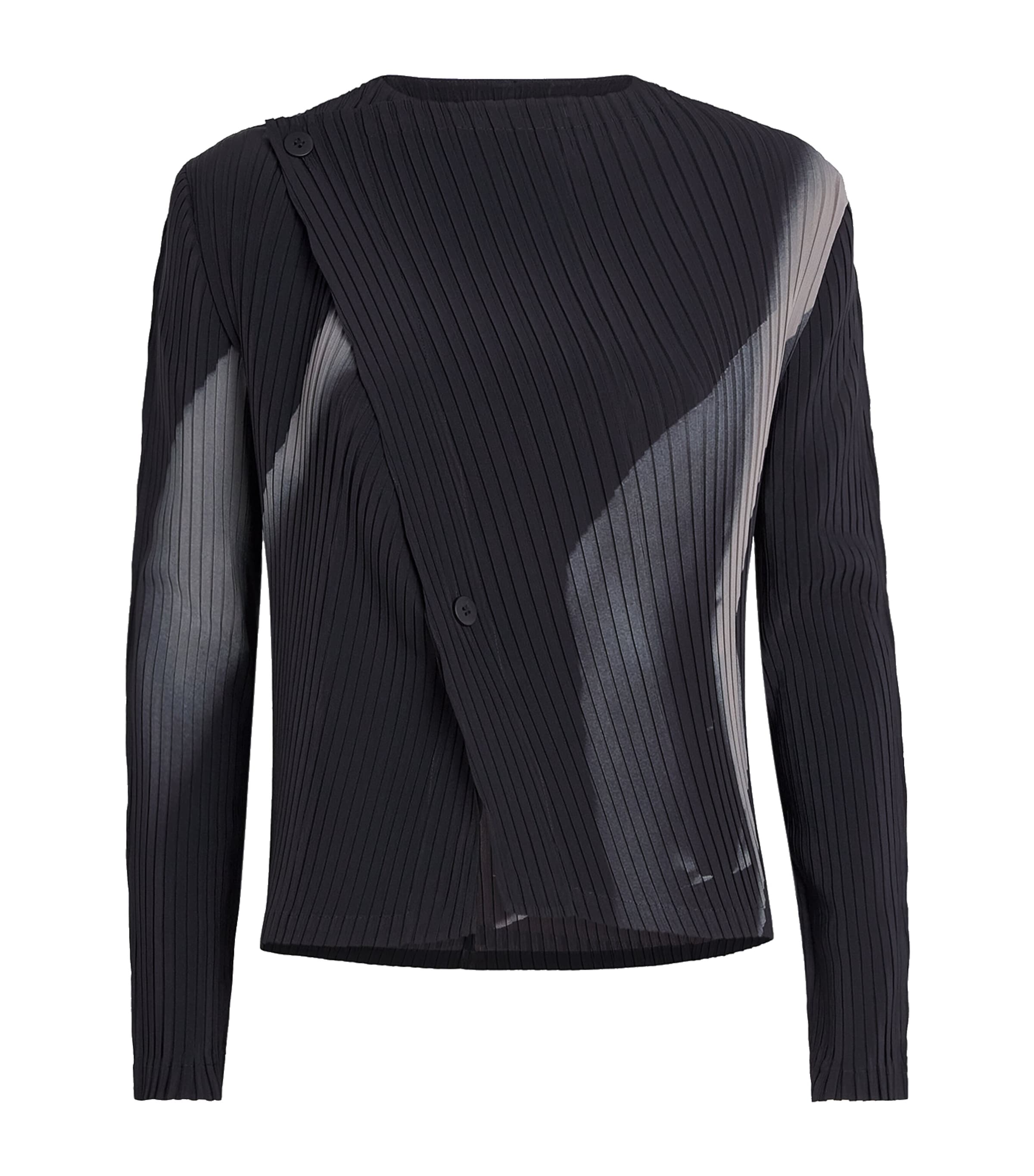Issey Miyake Womens Hands of Lover Pleats Cardigan Black Hued