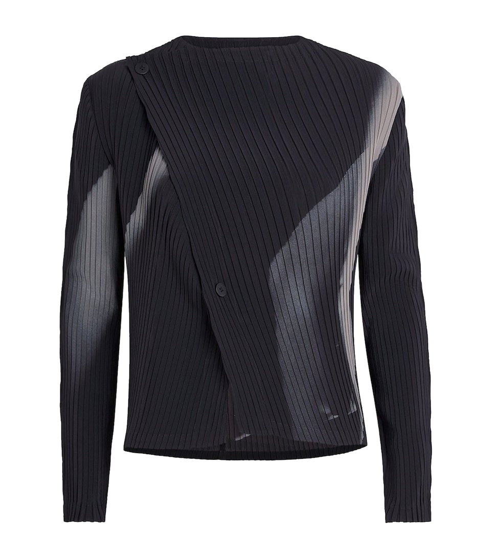 Issey Miyake Womens Hands of Lover Pleats Cardigan Black Hued