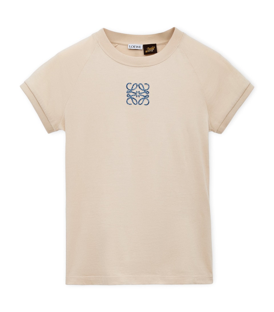 LOEWE Womens x Paula's Ibiza Cotton-Blend T-Shirt Light Beige