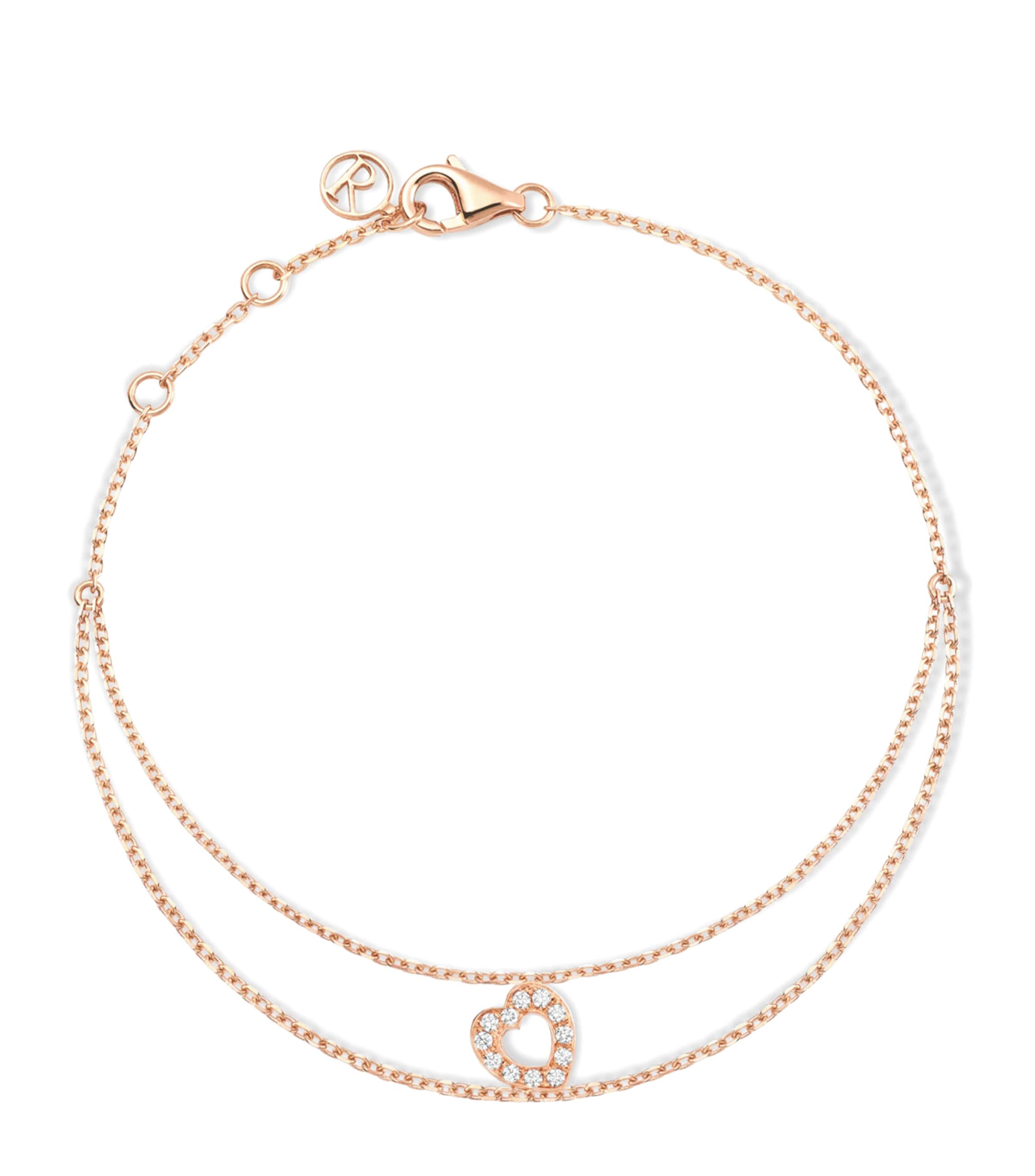 Repossi Rose Gold and Diamond Antifer Chain Bracelet Pink Gold