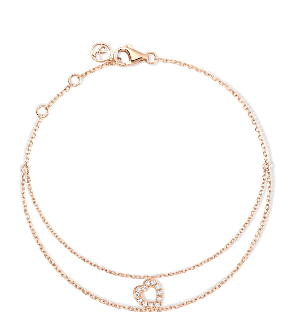 Repossi Rose Gold and Diamond Antifer Chain Bracelet Pink Gold