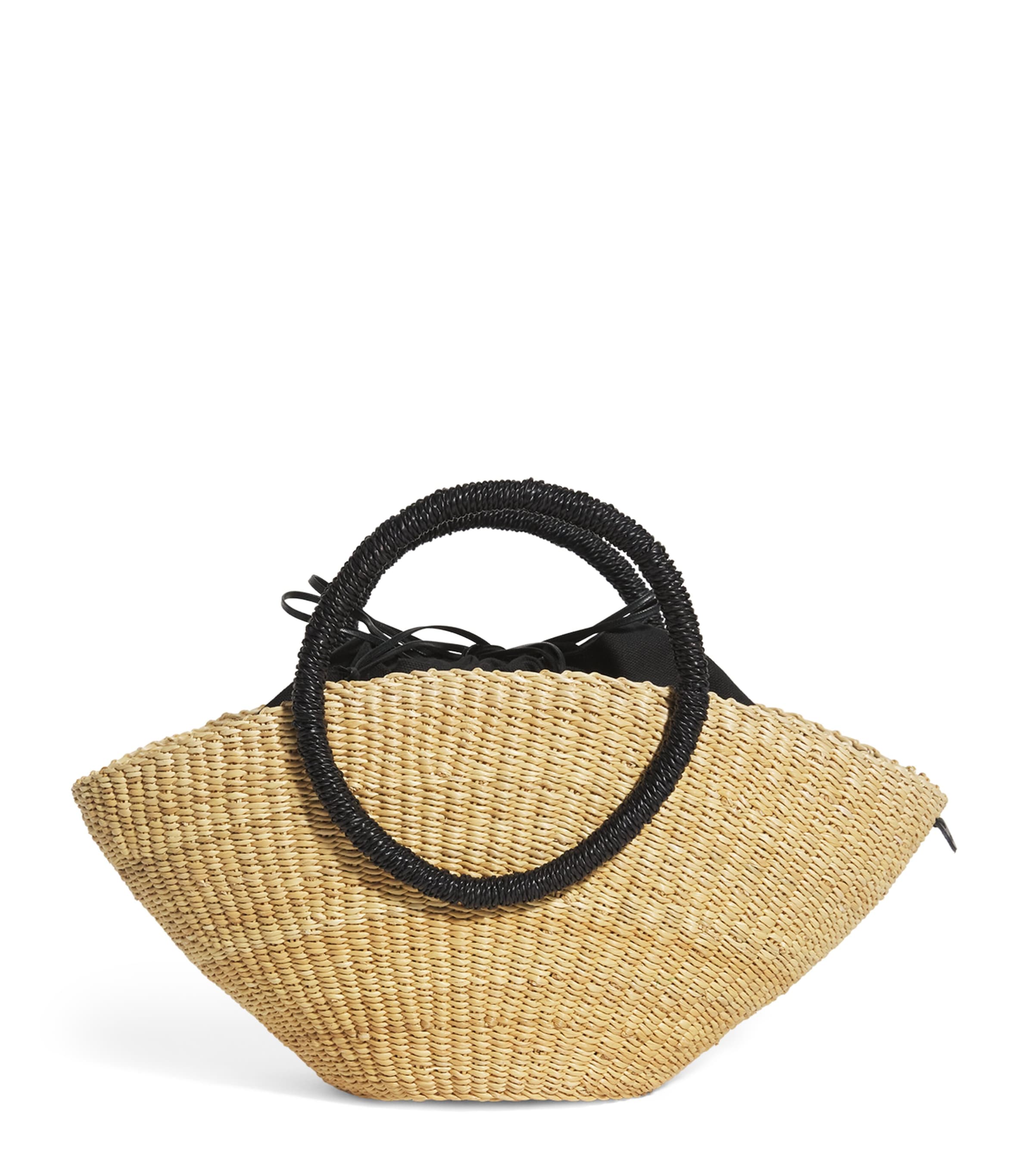 MUUN Sophie トートバッグ レザートリム 麦わら Muun Medium Straw Sophie Tote Bag | Harrods US