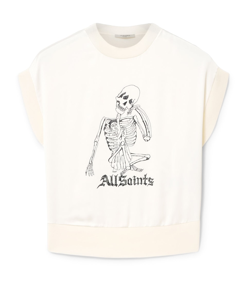 AllSaints Womens Printed Terra T-Shirt Chalk White