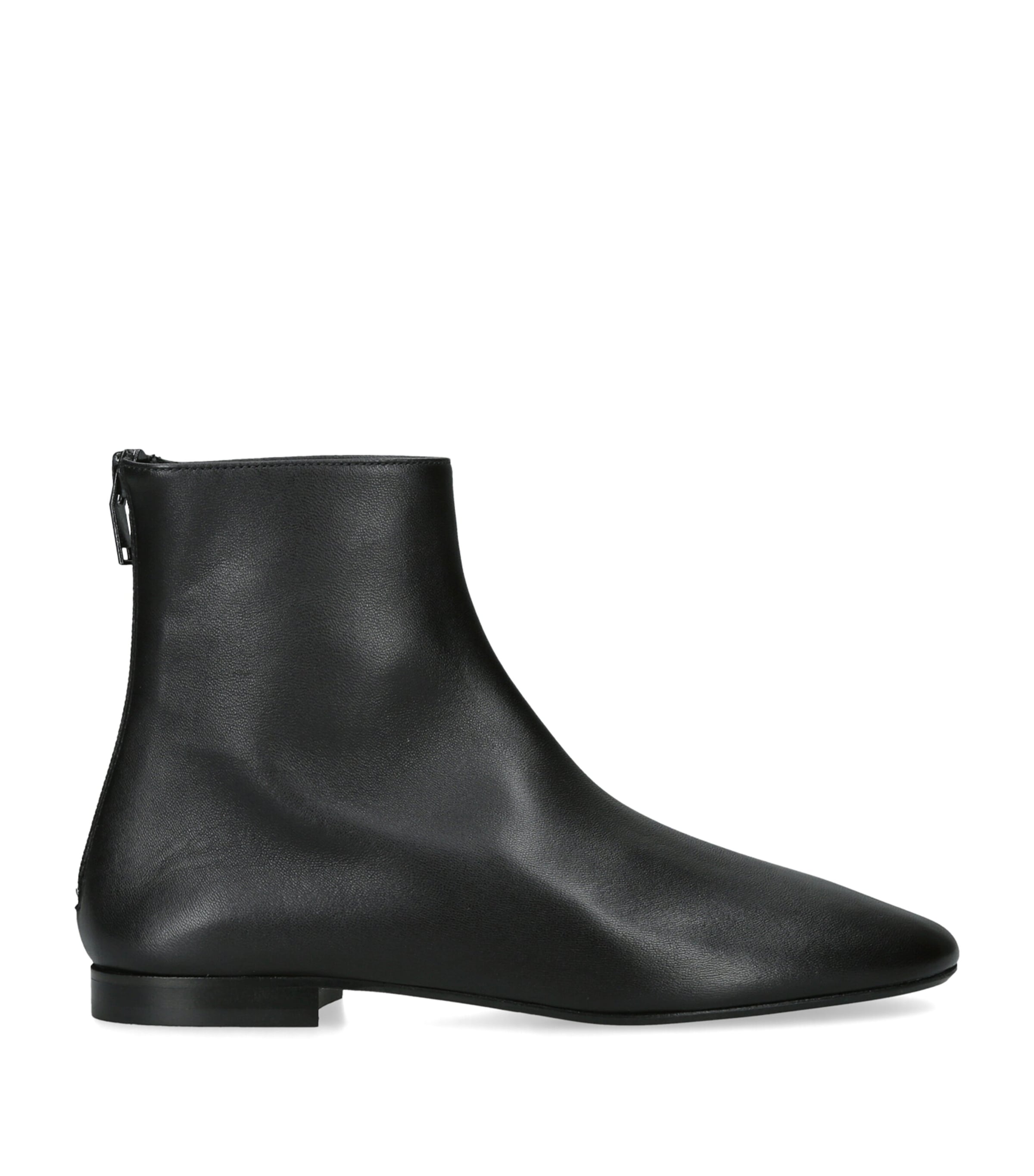 Toteme Leather Contour Ankle Boots Black