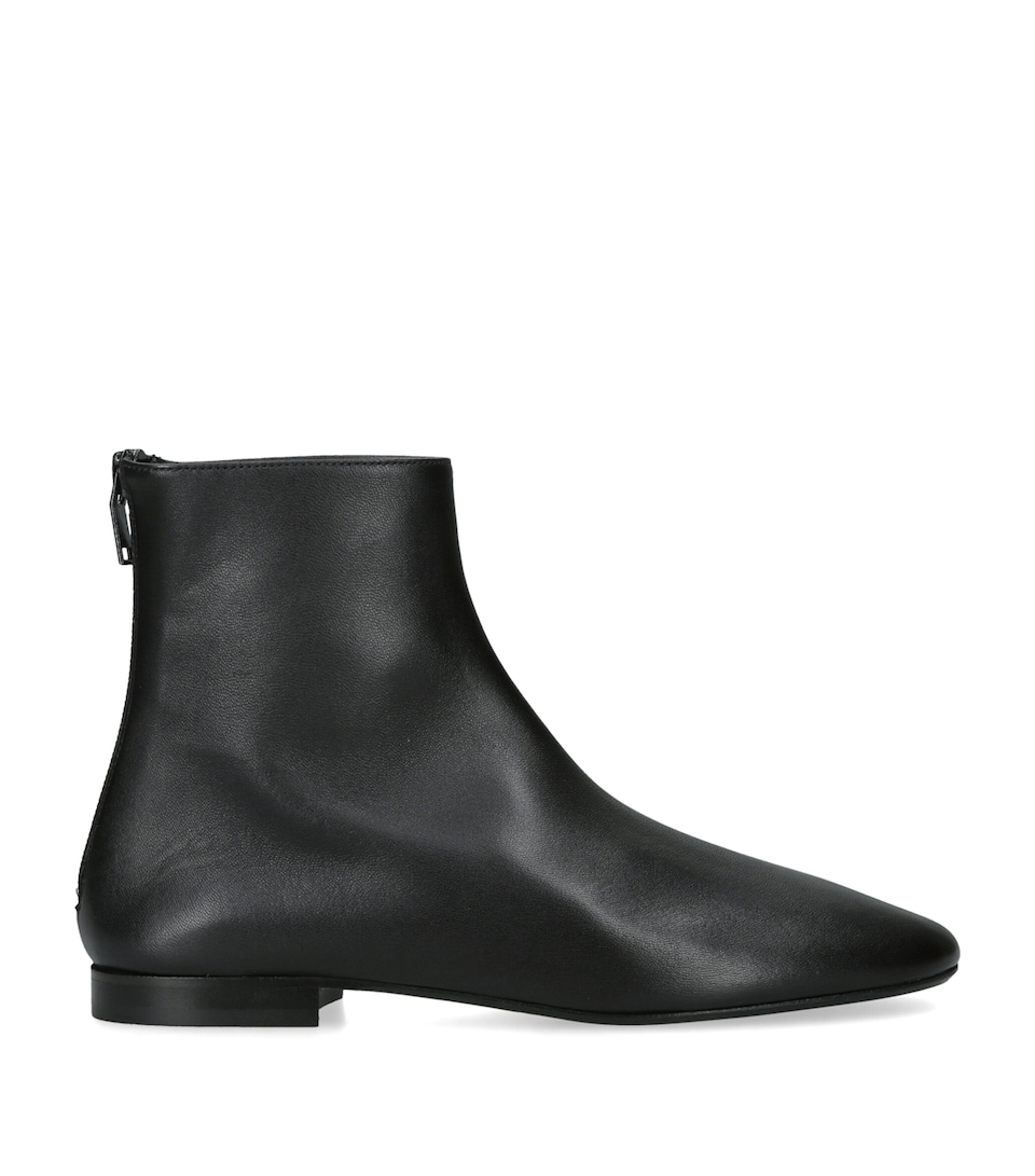 Toteme Leather Contour Ankle Boots Black