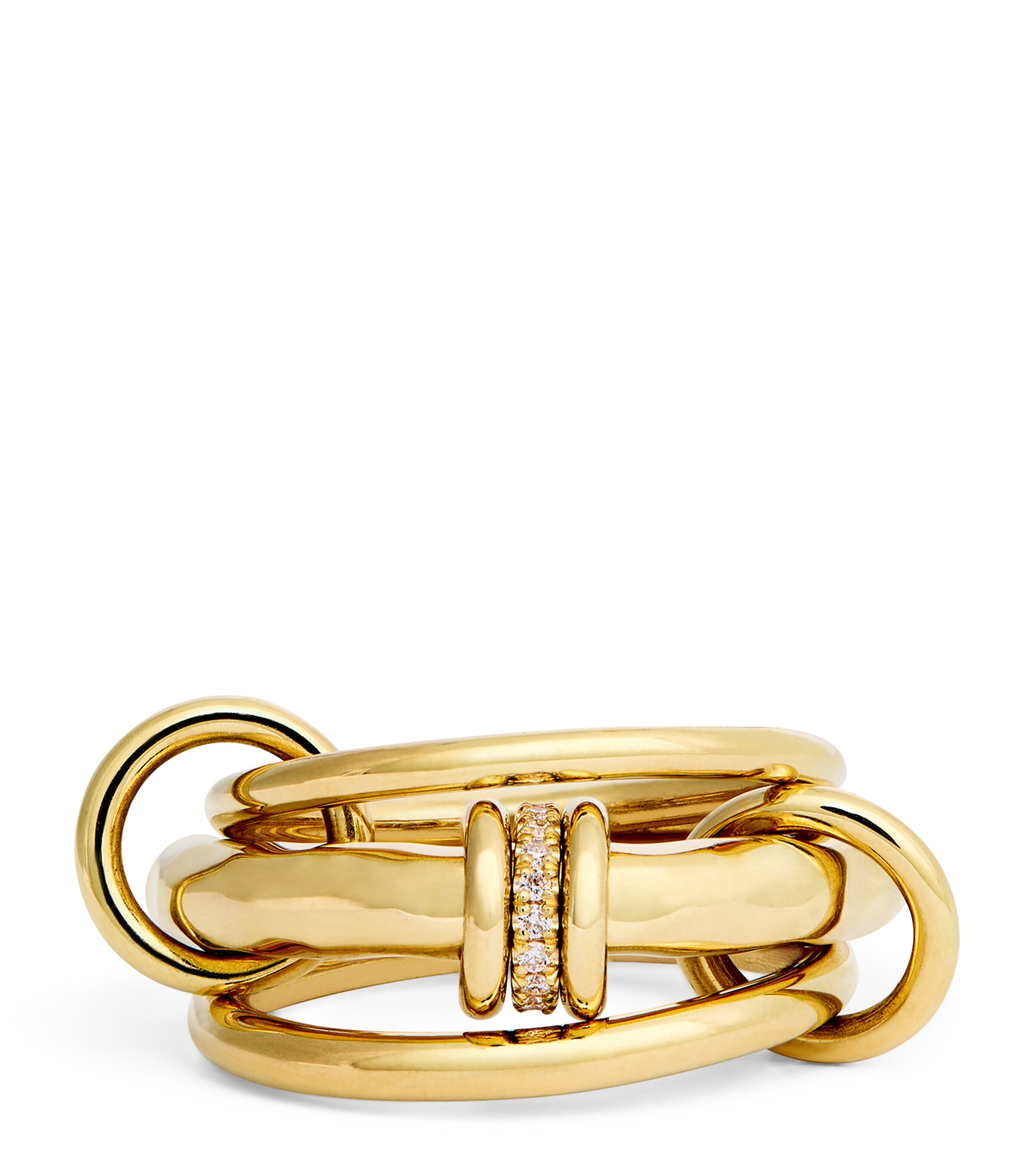 Yellow Gold and Diamond Gemini Ring (Size 7.5)