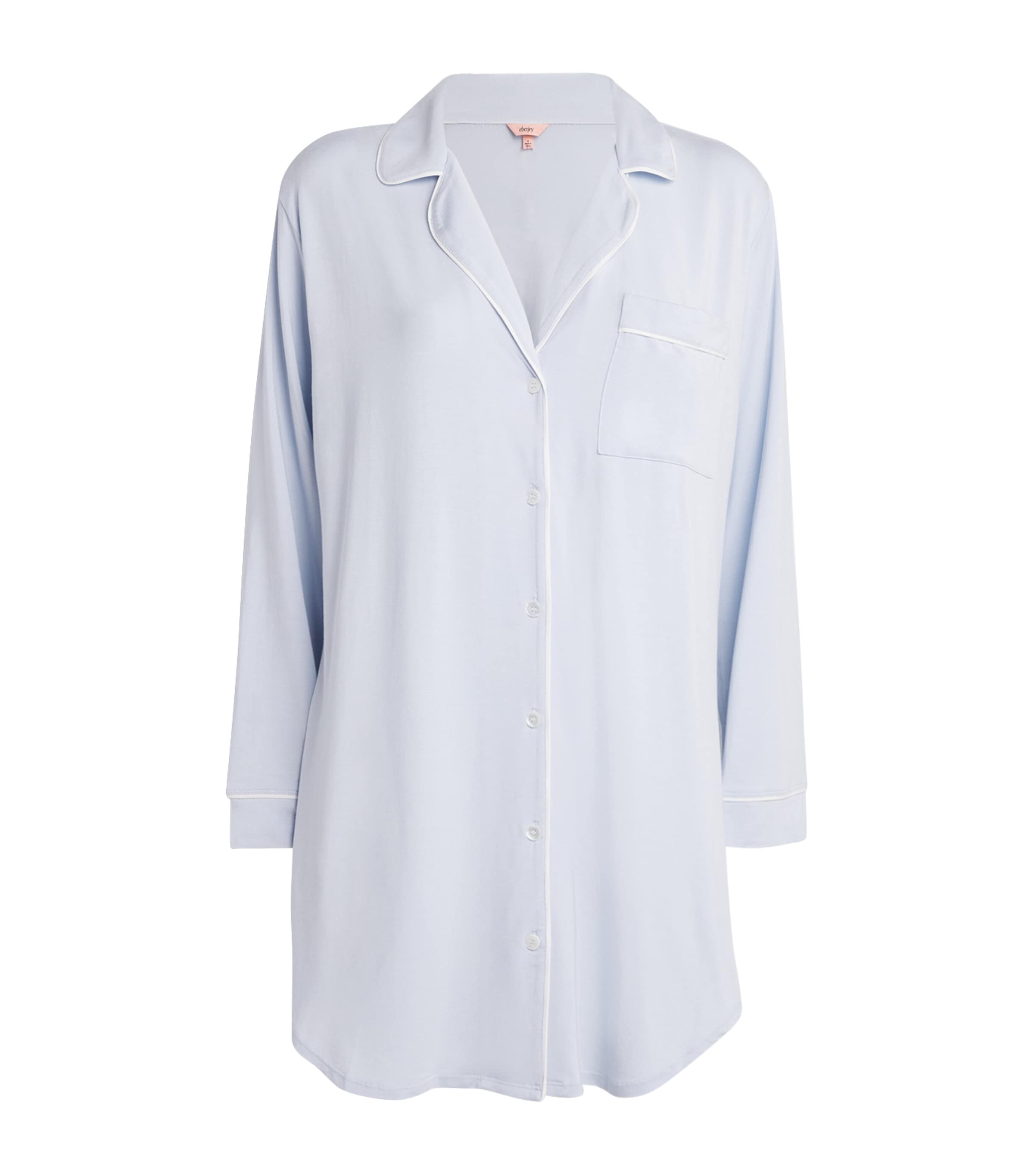 Eberjey Womens Gisele Sleep Shirt Ice Blue/ivory