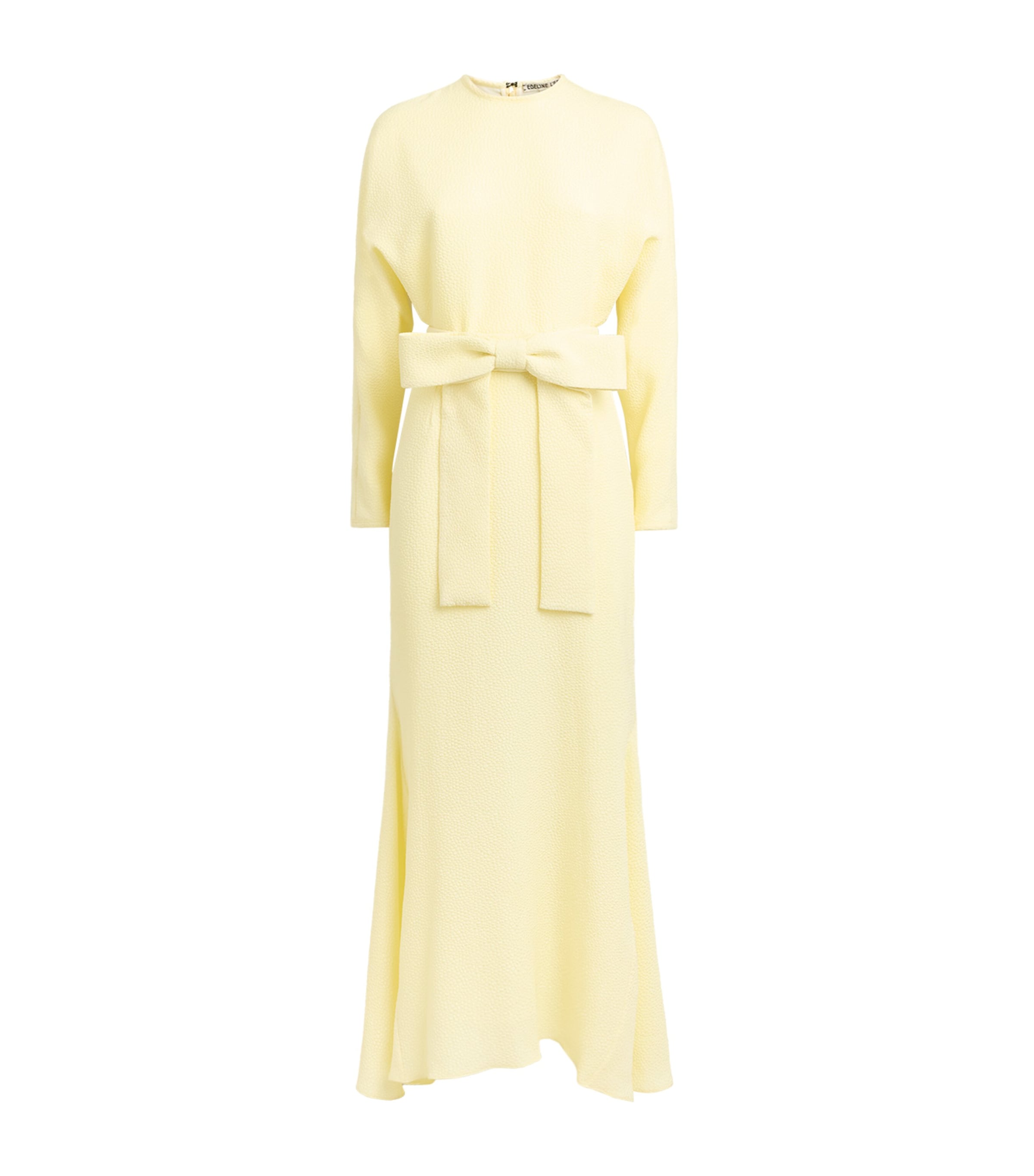 Edeline Lee Womens Textured Bow-Detail Maxi Dress Lem/lemon