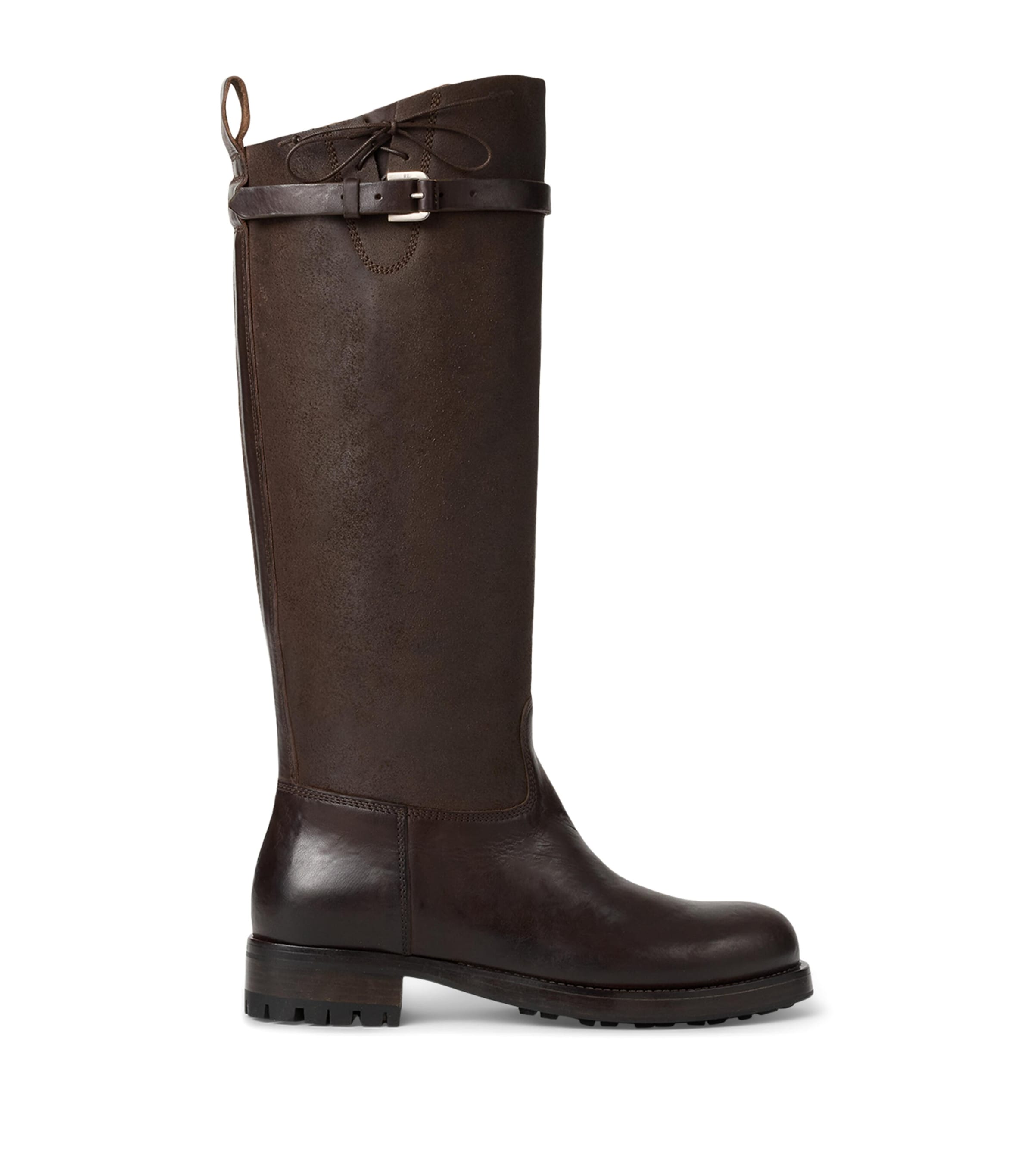 Ralph Lauren Collection Vachetta Leather Ward Engineer Boots Chocolate