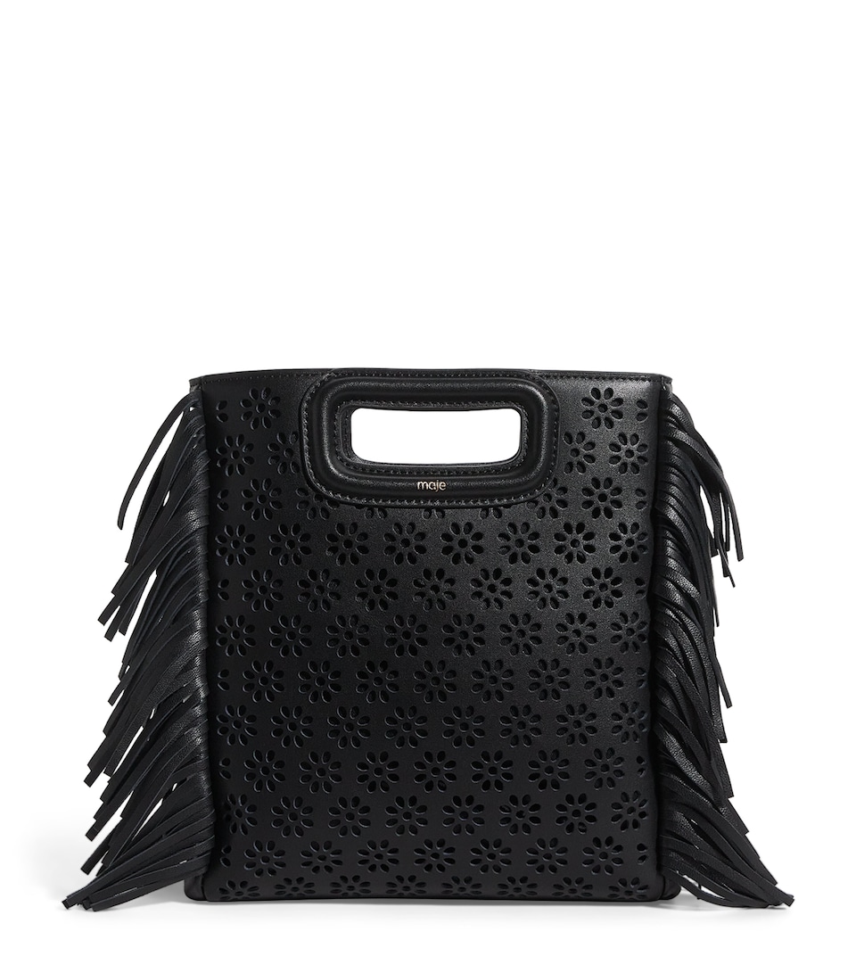 Perforated Leather M Top Handle Bag
