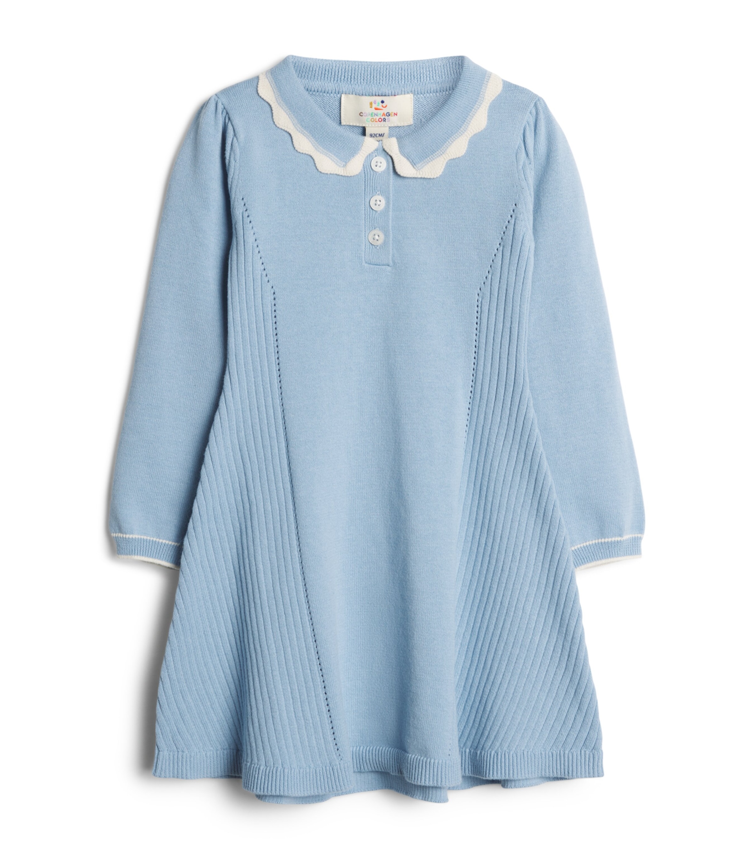 Copenhagen Colors Pointelle Dress (24 months – 12 Years) Endless Blue Comb