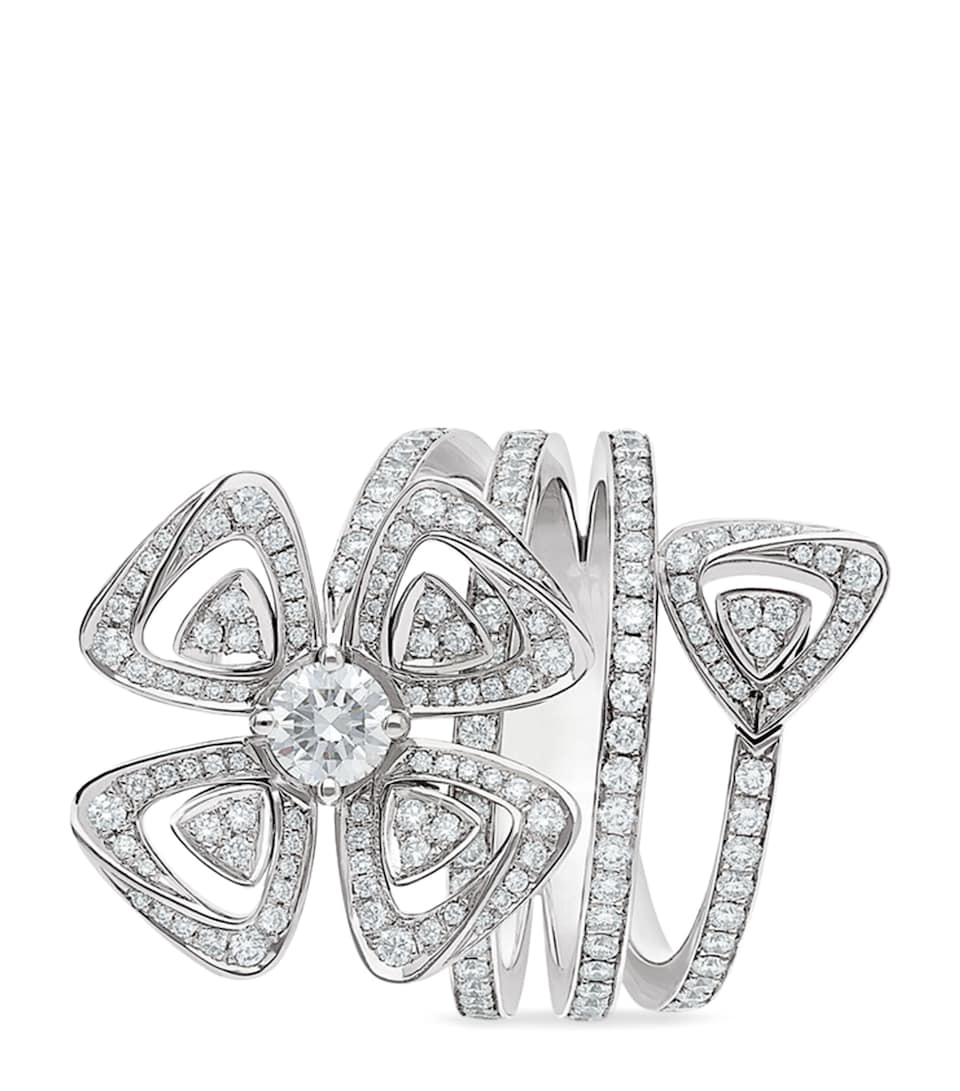 Bvlgari White Gold and Diamond Fiorever Ring White Gold