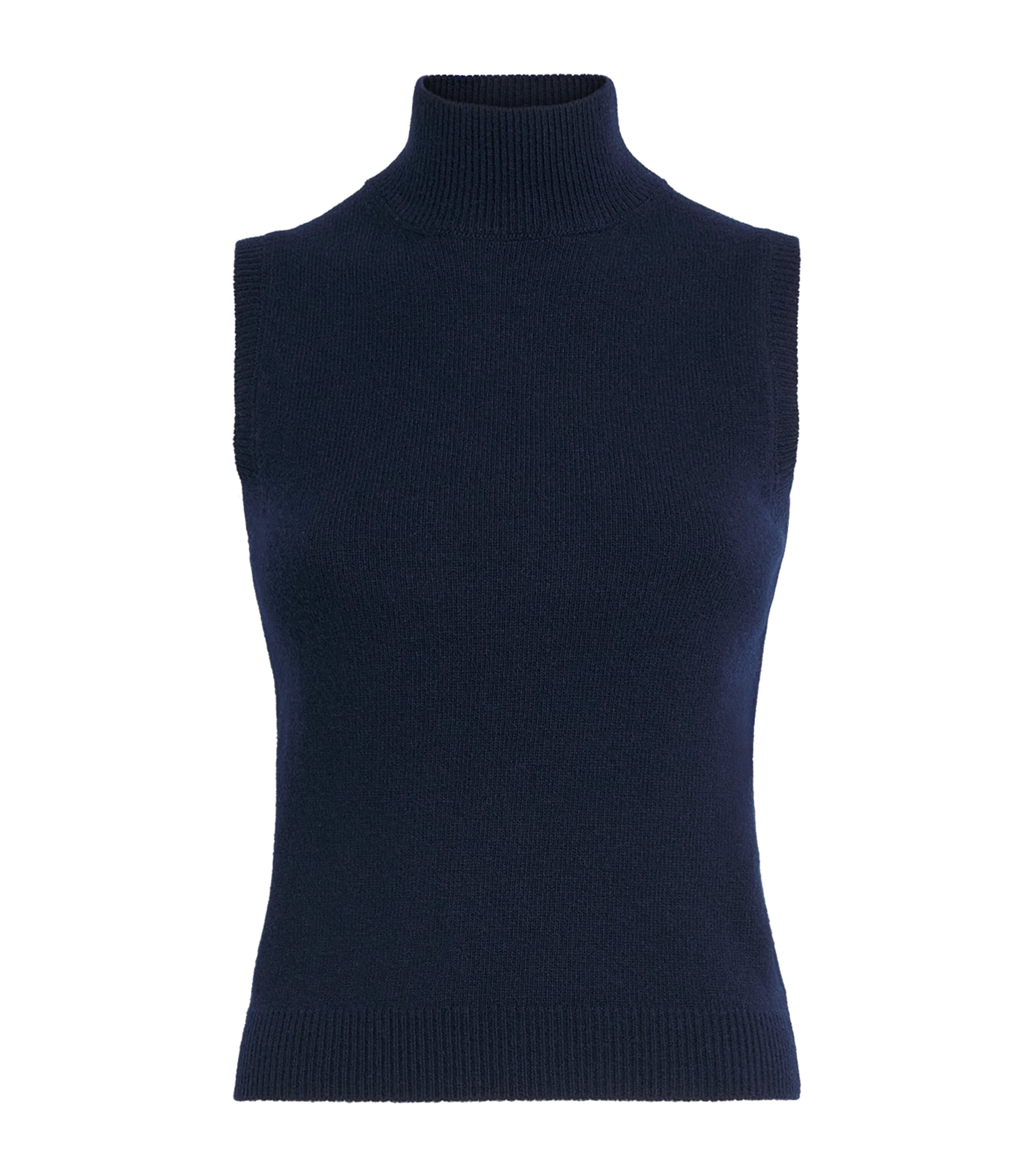 Safiyaa Womens Wool-Cashmere Sleeveless High-Neck Sweater Maritime Blue