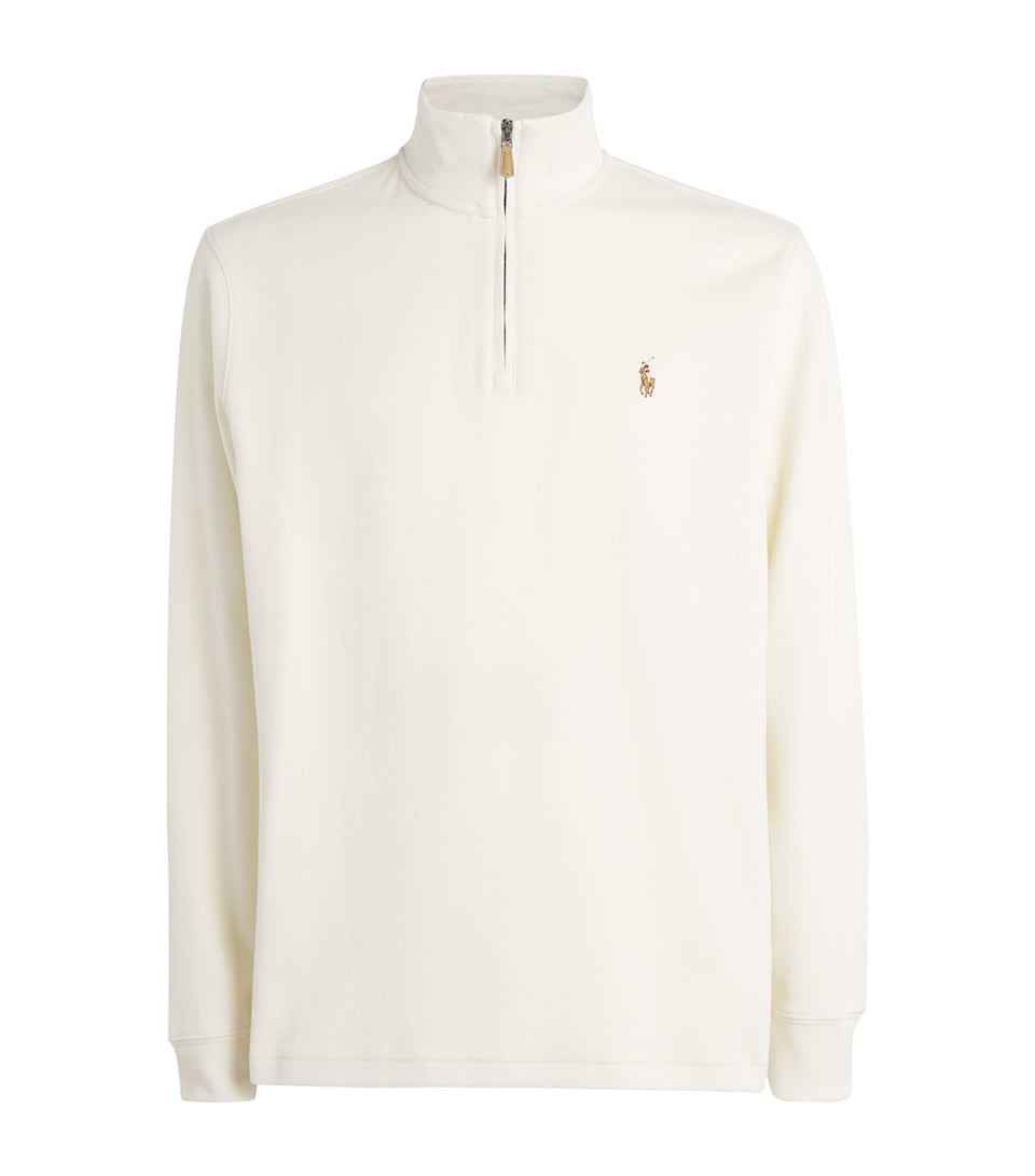 Cotton Logo Quarter-Zip Sweater