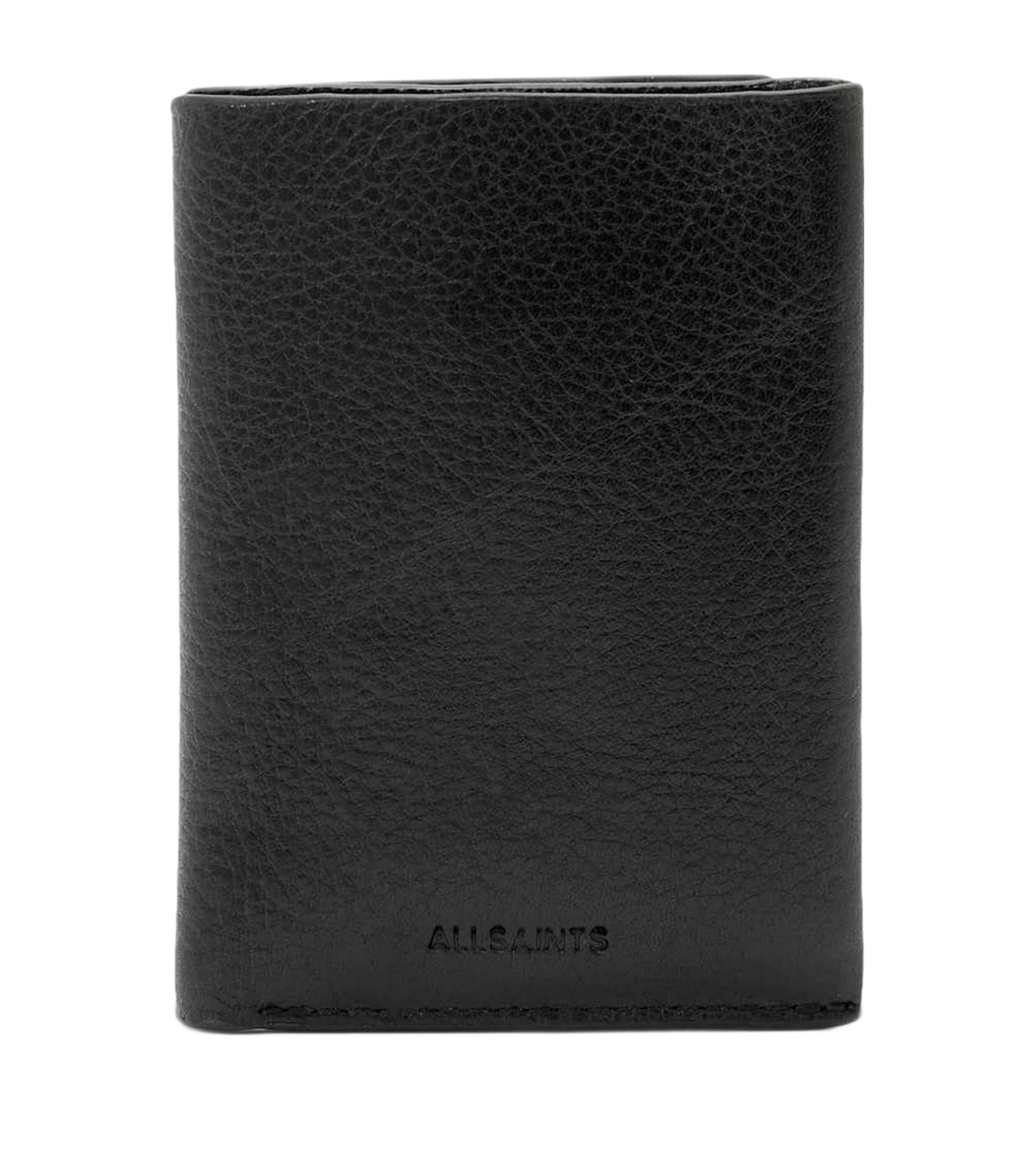 AllSaints Leather Axis Bi-Fold Wallet Black
