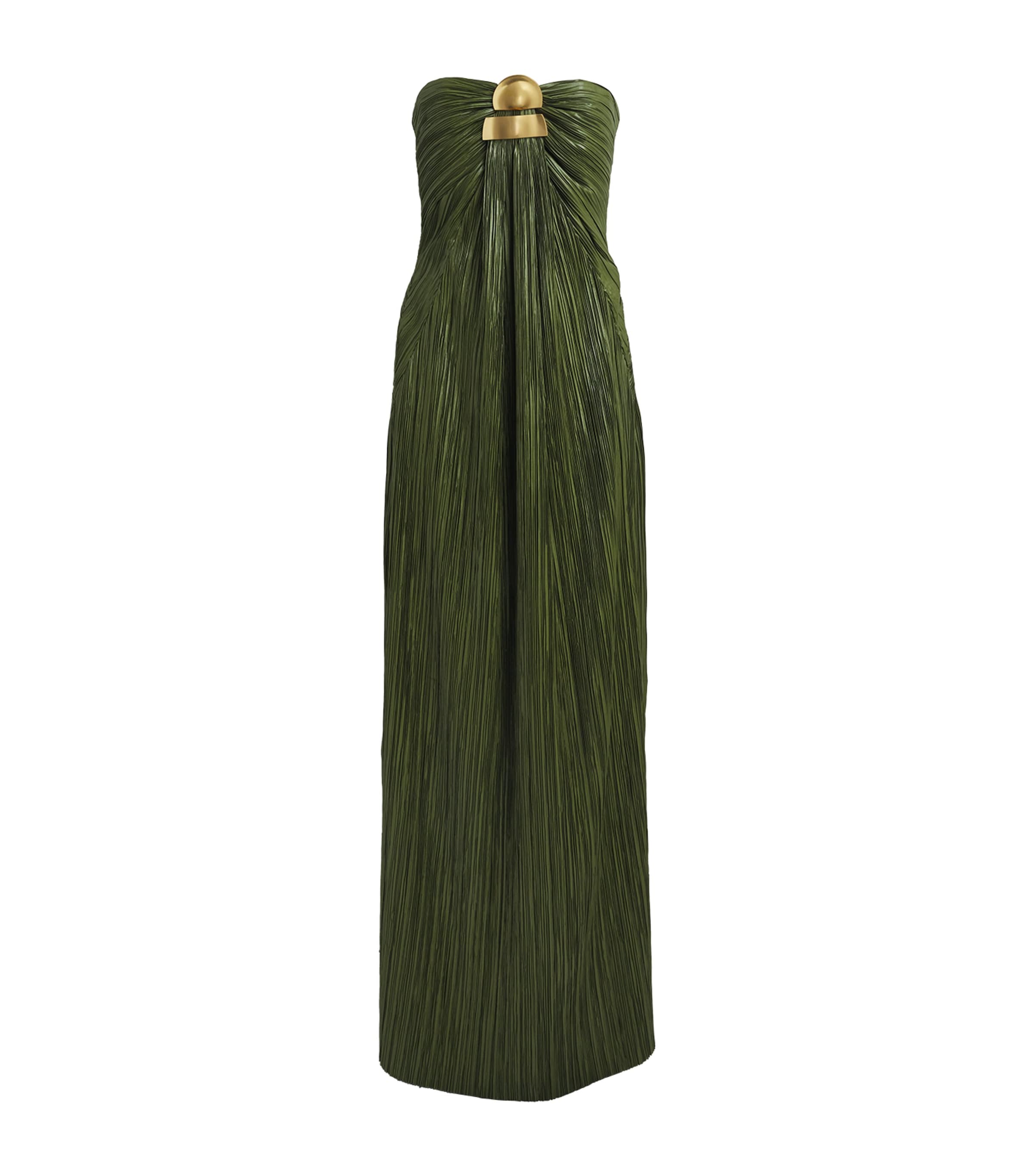 Cult Gaia Womens Plissé Sequoia Gown Deep Pasture