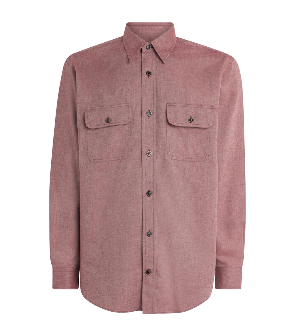 Purdey Mens Cotton Double Pocket Shirt Audley Red